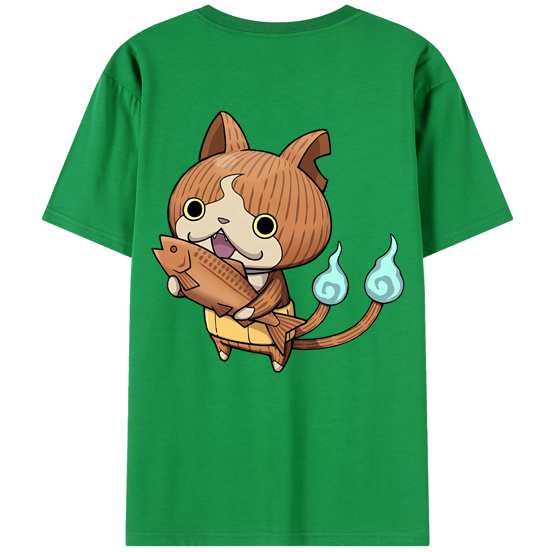 （画像用） 妖怪ウォッチ Yo-kai Watch 綿100％ メンズ半袖Tシャツ（バックプリント） 通気性