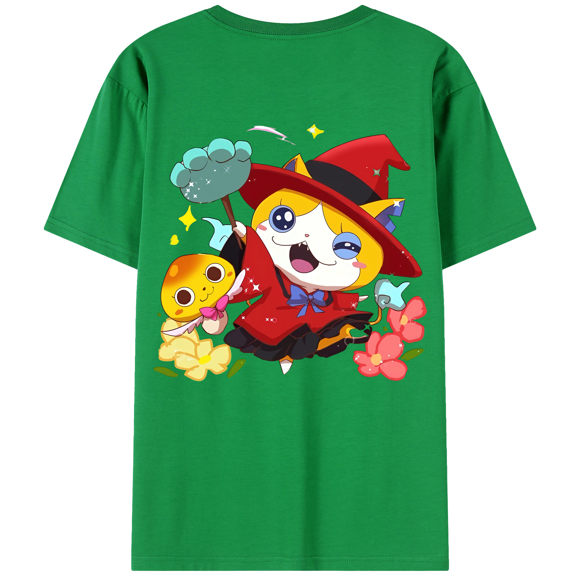 （画像用） 妖怪ウォッチ Yo-kai Watch 綿100％ メンズ半袖Tシャツ（バックプリント） 通気性