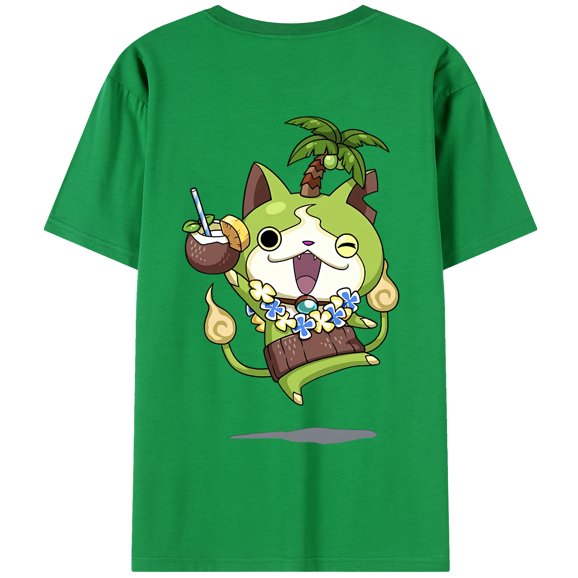 （画像用） 妖怪ウォッチ Yo-kai Watch 綿100％ メンズ半袖Tシャツ（バックプリント） 通気性