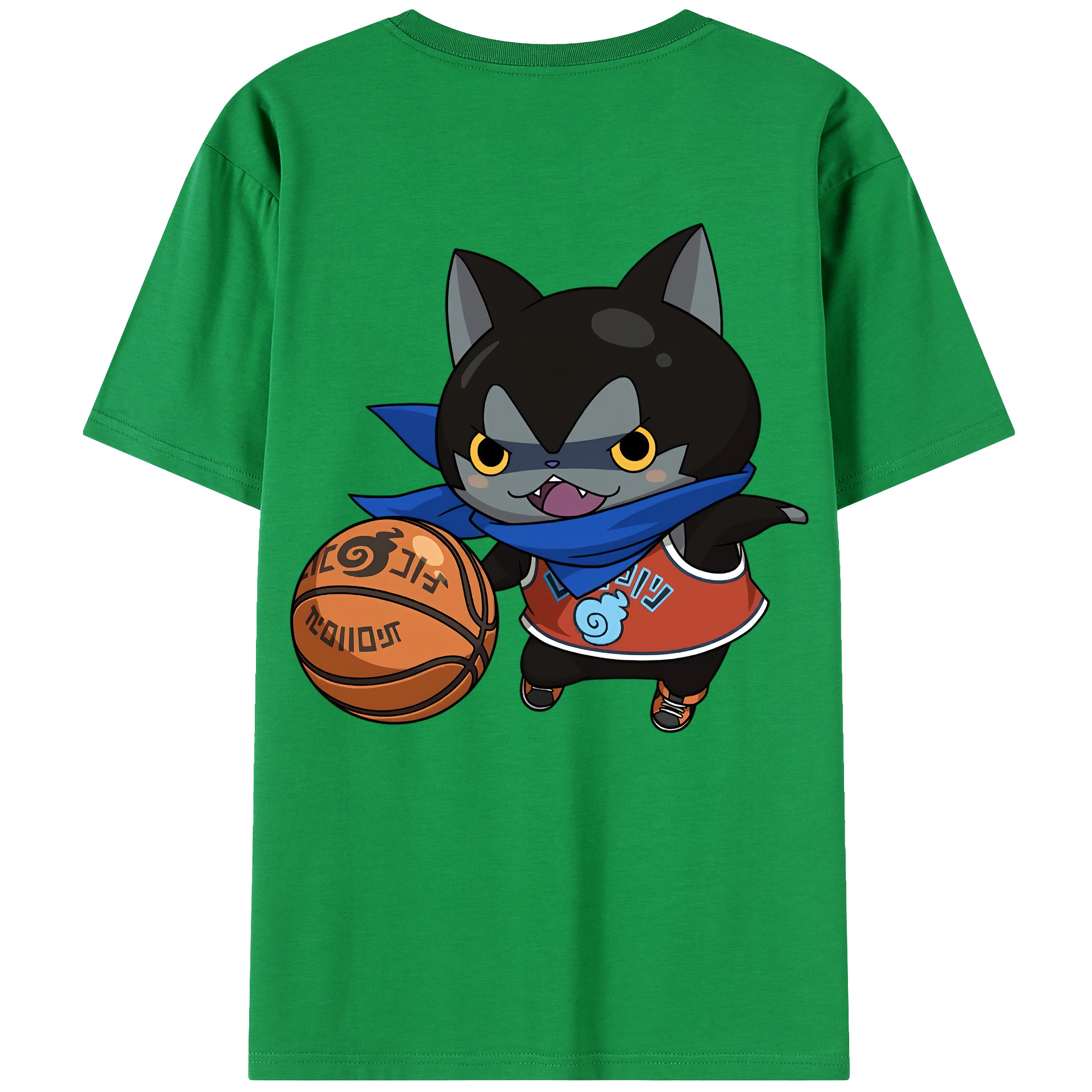 （画像用） 妖怪ウォッチ Yo-kai Watch 綿100％ メンズ半袖Tシャツ（バックプリント） 通気性