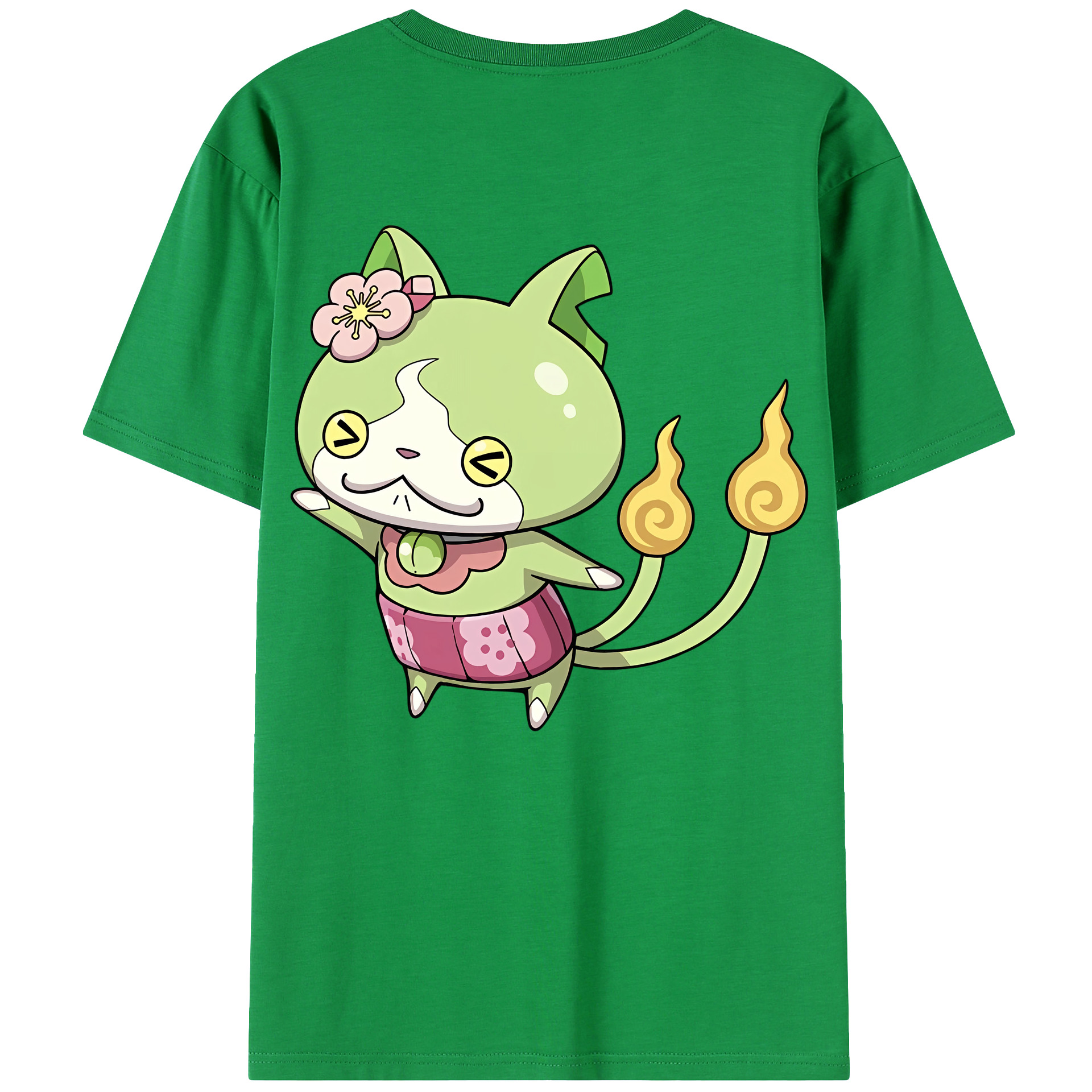 （画像用） 妖怪ウォッチ Yo-kai Watch 綿100％ メンズ半袖Tシャツ（バックプリント） 通気性