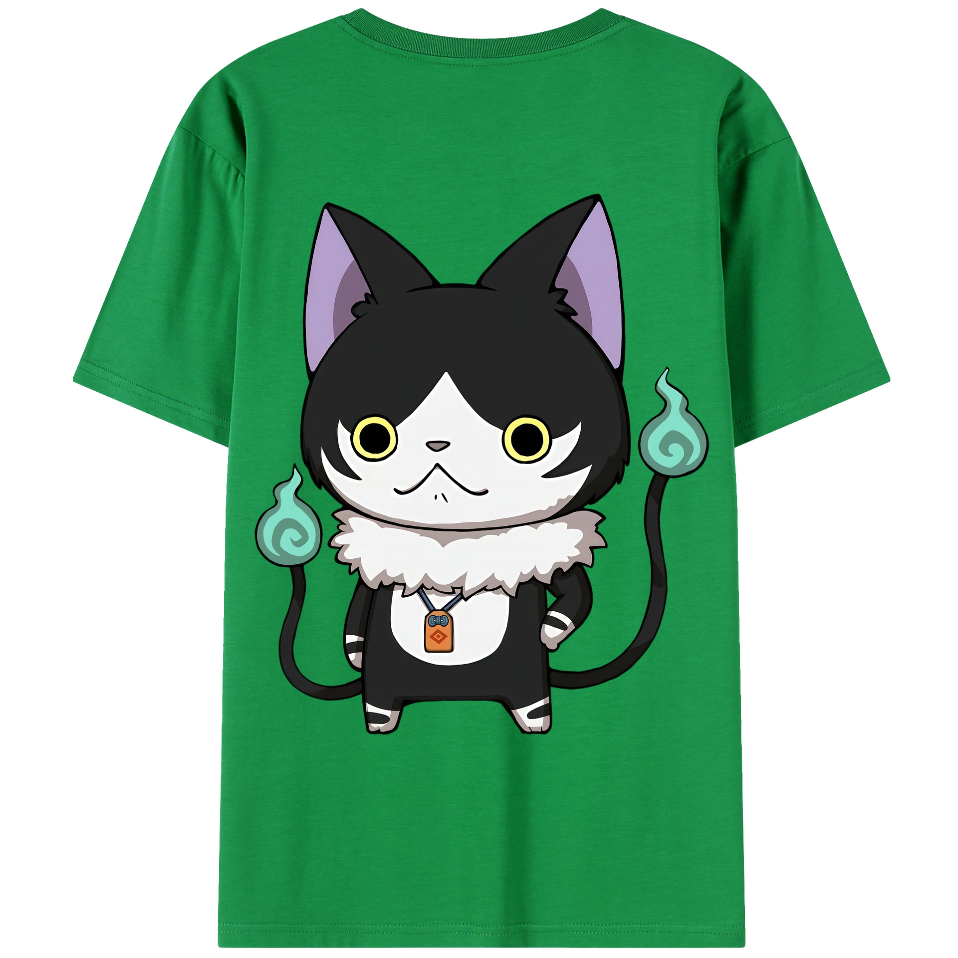 （画像用） 妖怪ウォッチ Yo-kai Watch 綿100％ メンズ半袖Tシャツ（バックプリント） 通気性