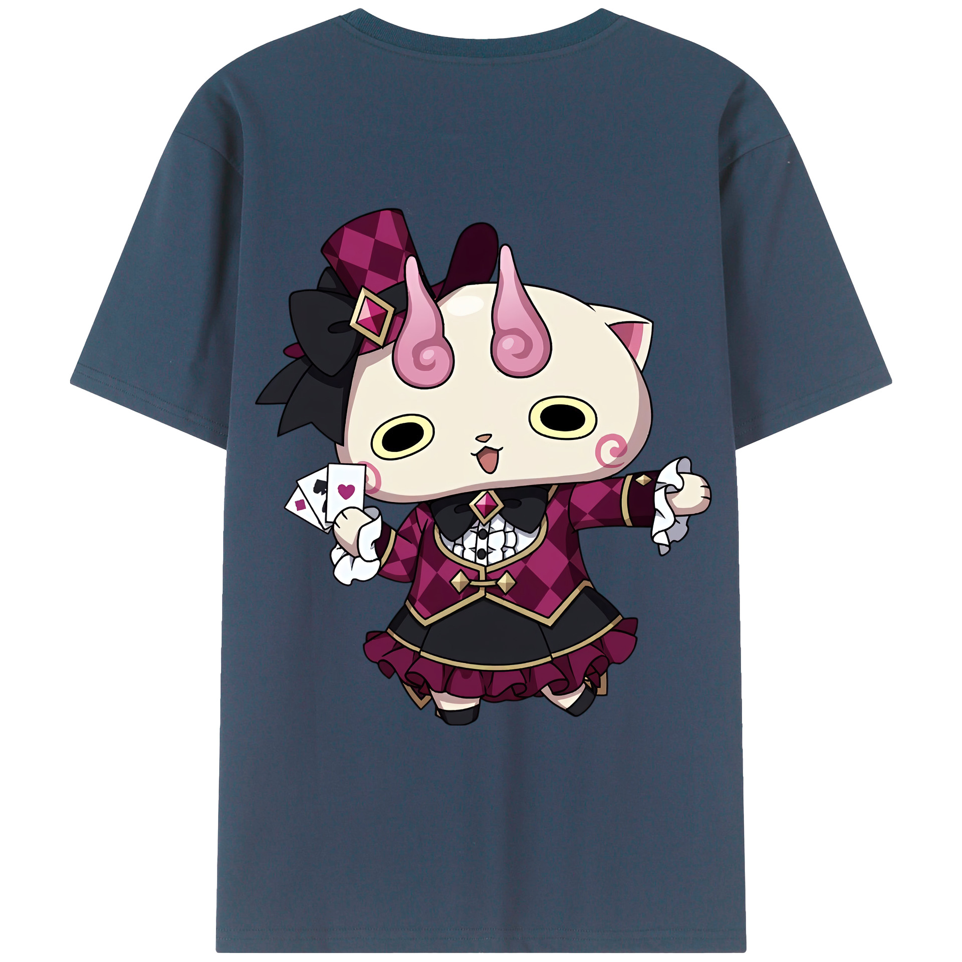 （画像用） 妖怪ウォッチ Yo-kai Watch 綿100％ メンズ半袖Tシャツ（バックプリント） 通気性