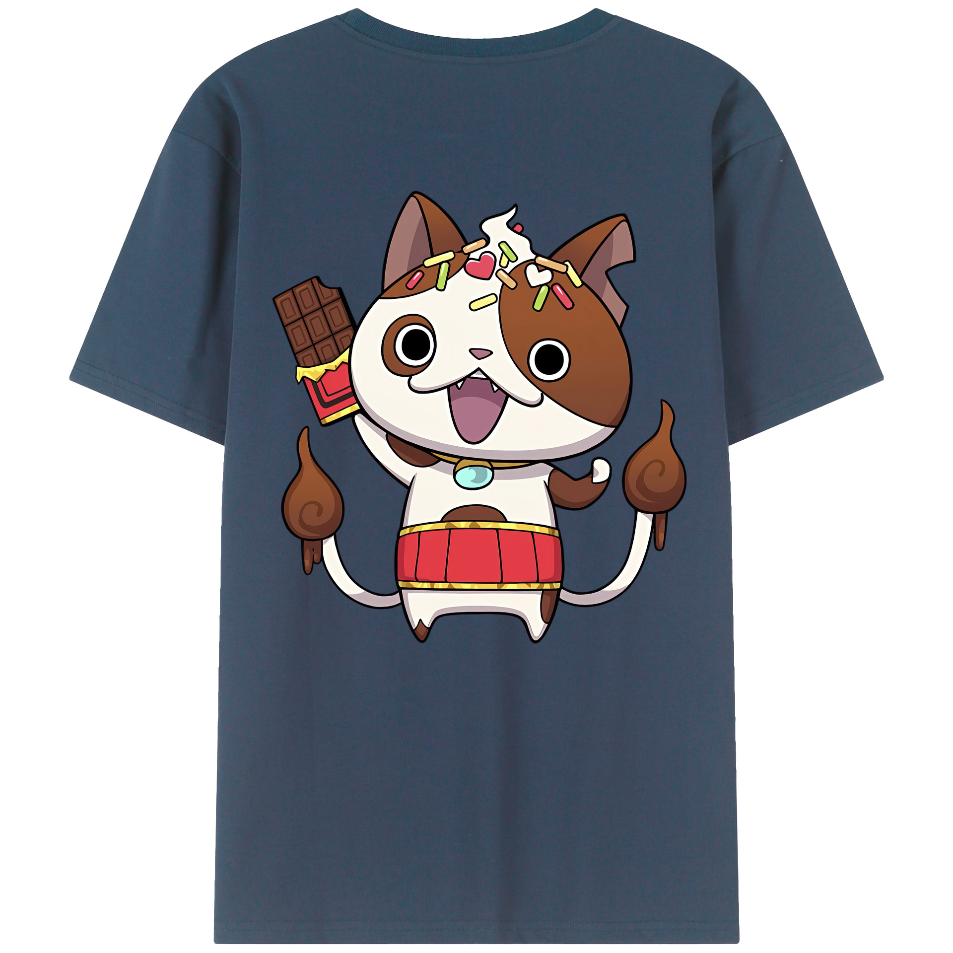 （画像用） 妖怪ウォッチ Yo-kai Watch 綿100％ メンズ半袖Tシャツ（バックプリント） 通気性