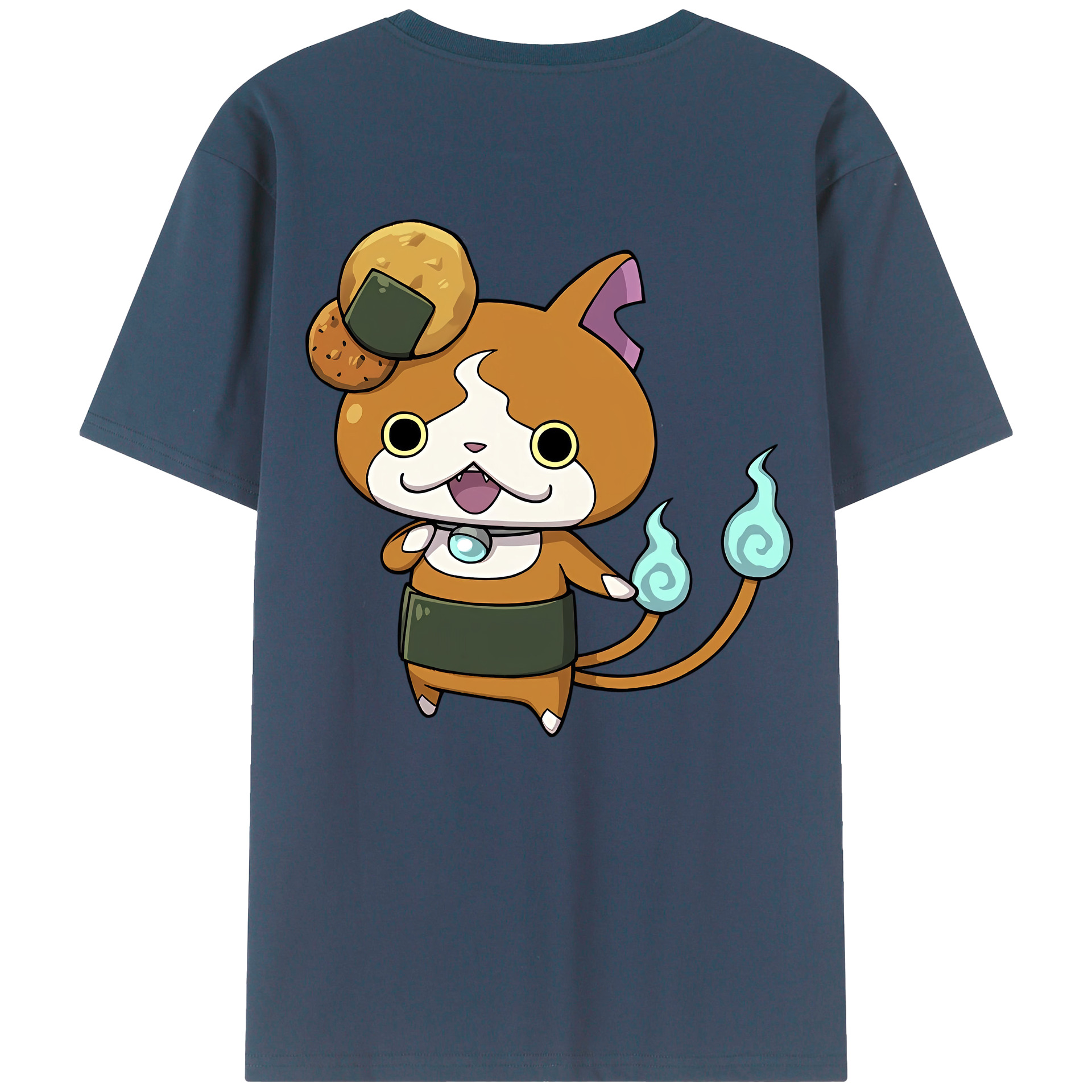（画像用） 妖怪ウォッチ Yo-kai Watch 綿100％ メンズ半袖Tシャツ（バックプリント） 通気性