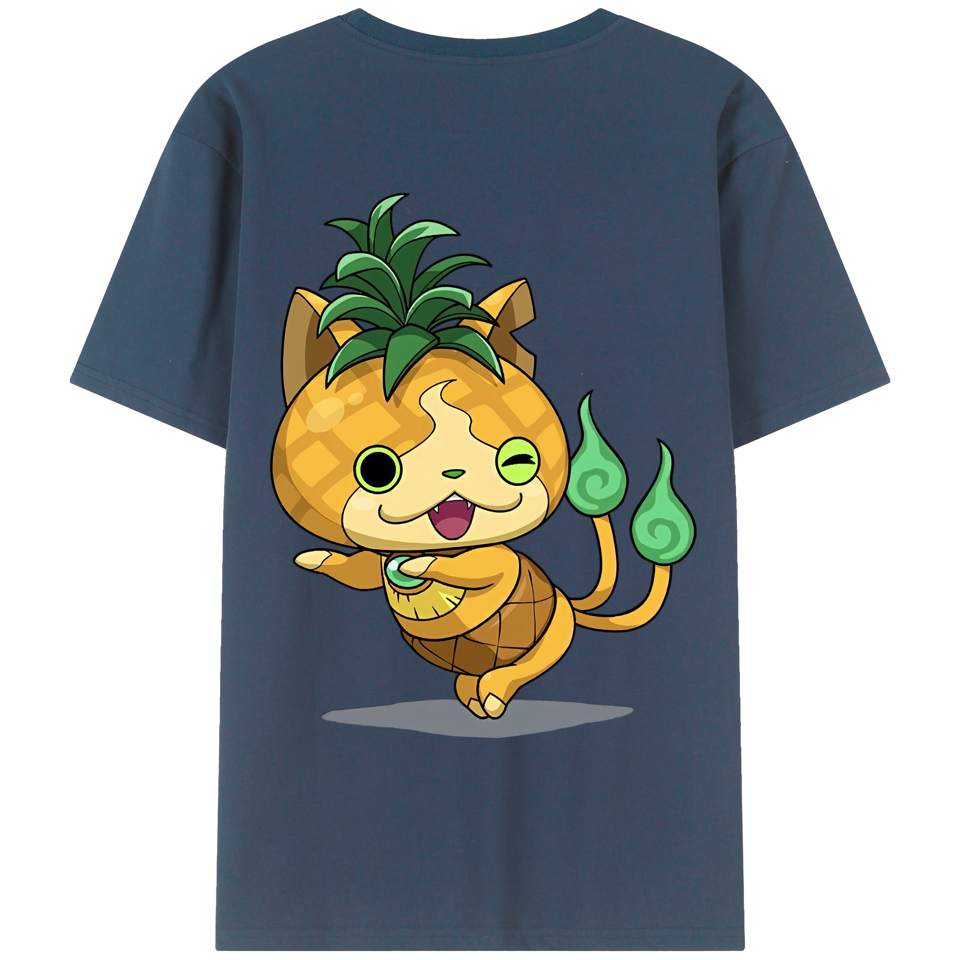 （画像用） 妖怪ウォッチ Yo-kai Watch 綿100％ メンズ半袖Tシャツ（バックプリント） 通気性