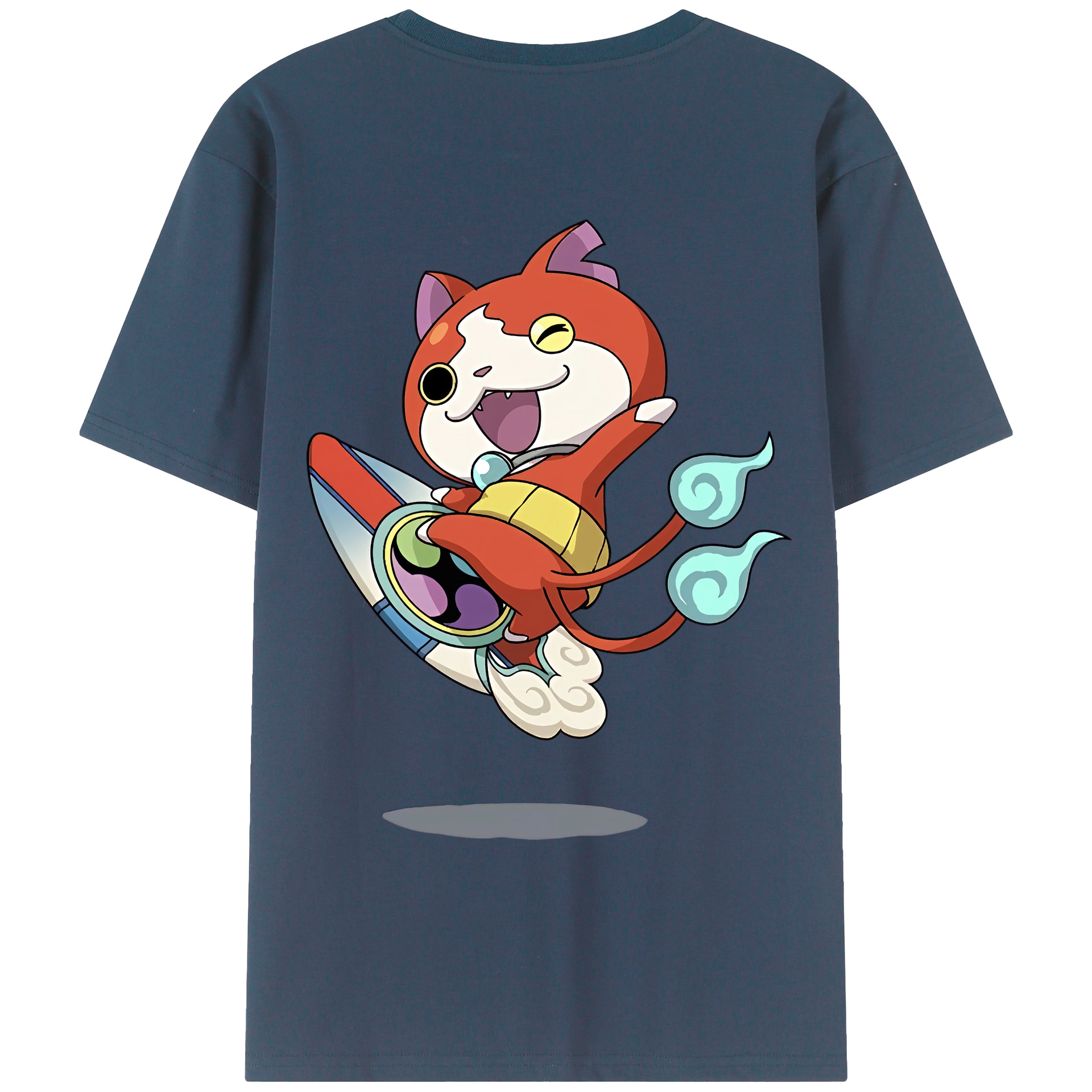 （画像用） 妖怪ウォッチ Yo-kai Watch 綿100％ メンズ半袖Tシャツ（バックプリント） 通気性