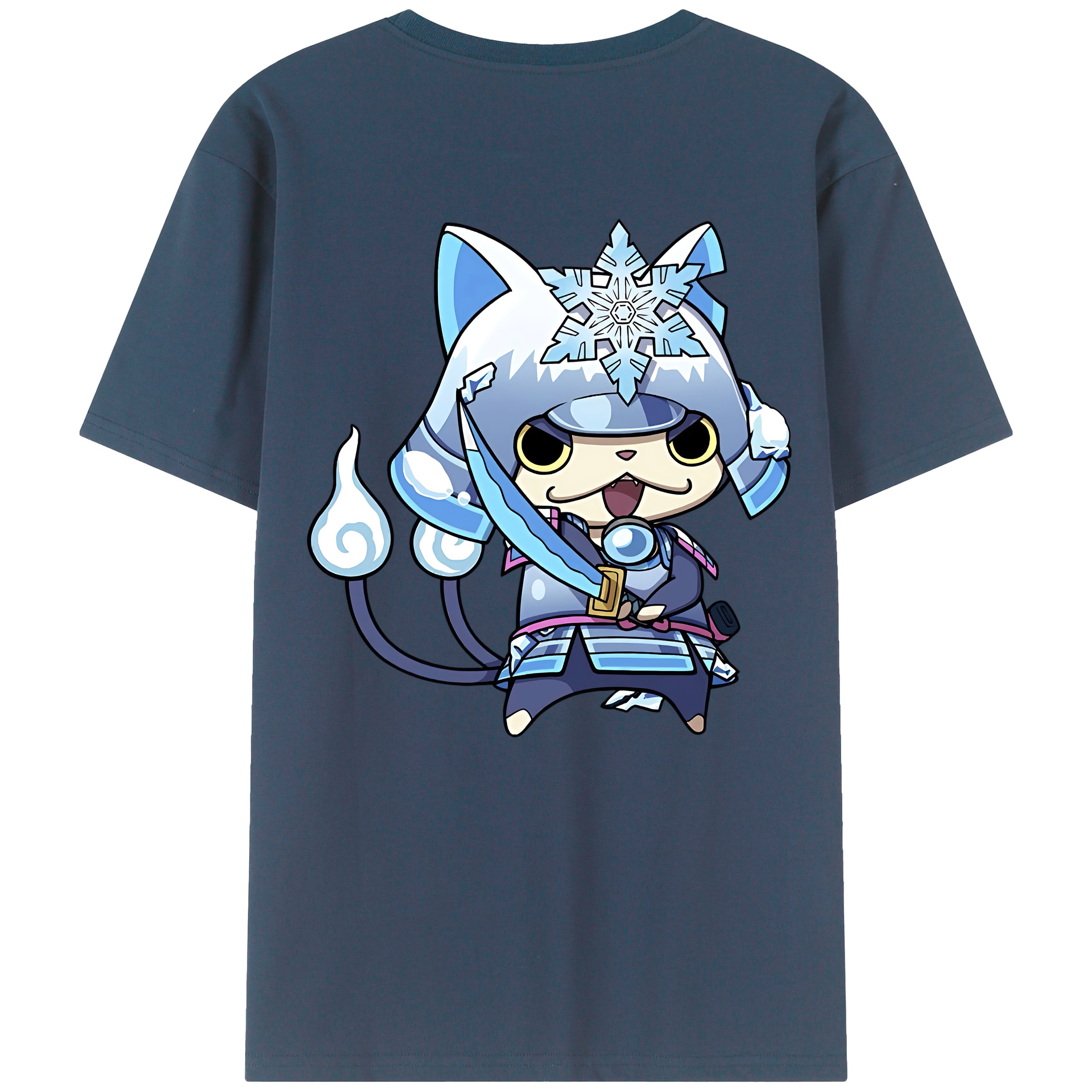 （画像用） 妖怪ウォッチ Yo-kai Watch 綿100％ メンズ半袖Tシャツ（バックプリント） 通気性