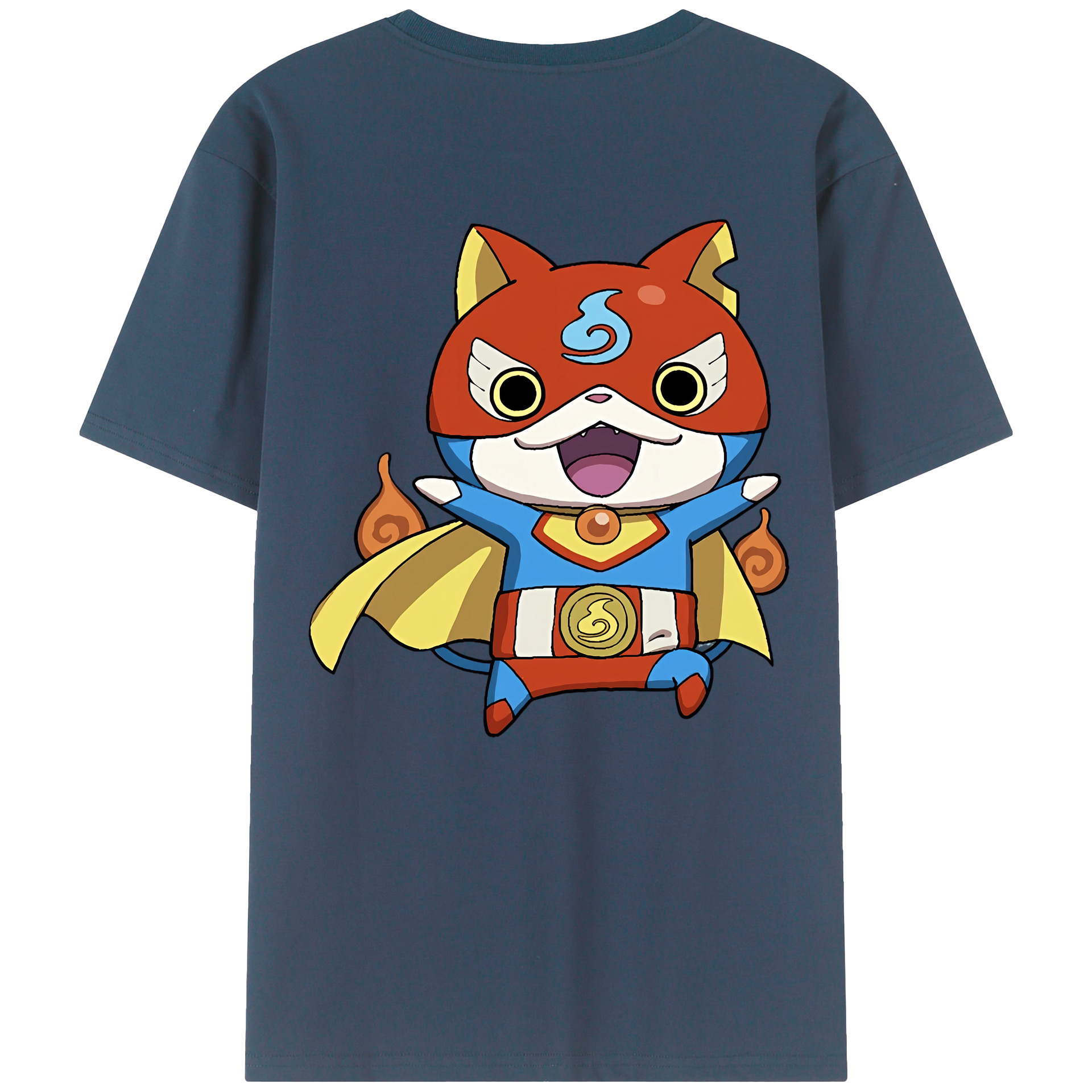 （画像用） 妖怪ウォッチ Yo-kai Watch 綿100％ メンズ半袖Tシャツ（バックプリント） 通気性