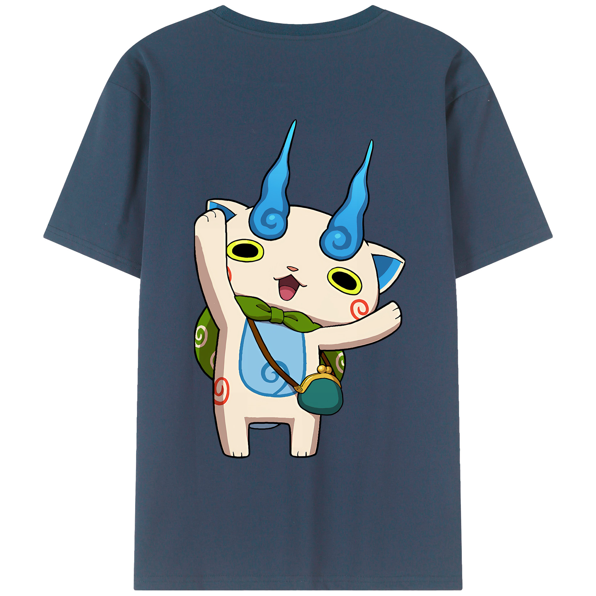 （画像用） 妖怪ウォッチ Yo-kai Watch 綿100％ メンズ半袖Tシャツ（バックプリント） 通気性