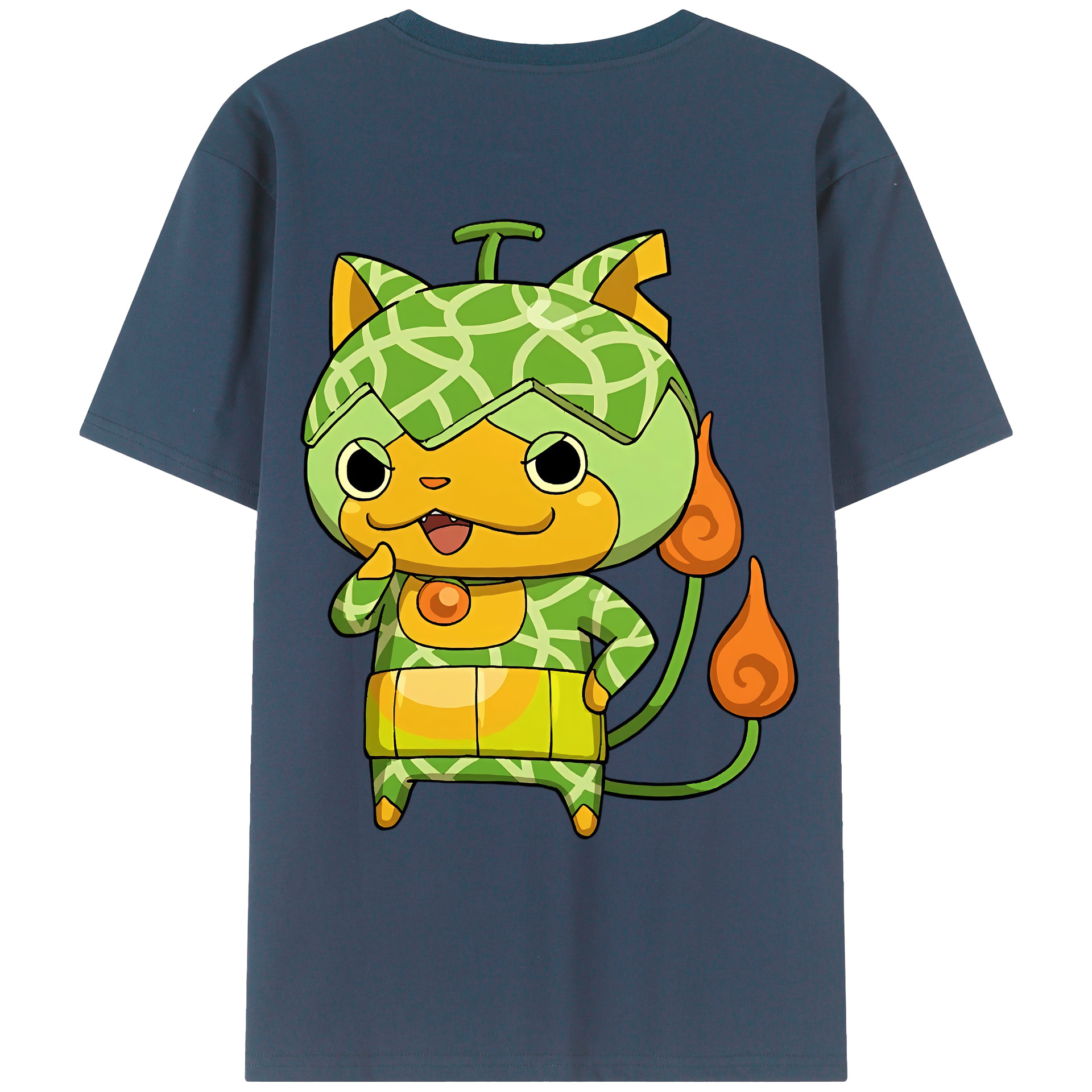 （画像用） 妖怪ウォッチ Yo-kai Watch 綿100％ メンズ半袖Tシャツ（バックプリント） 通気性