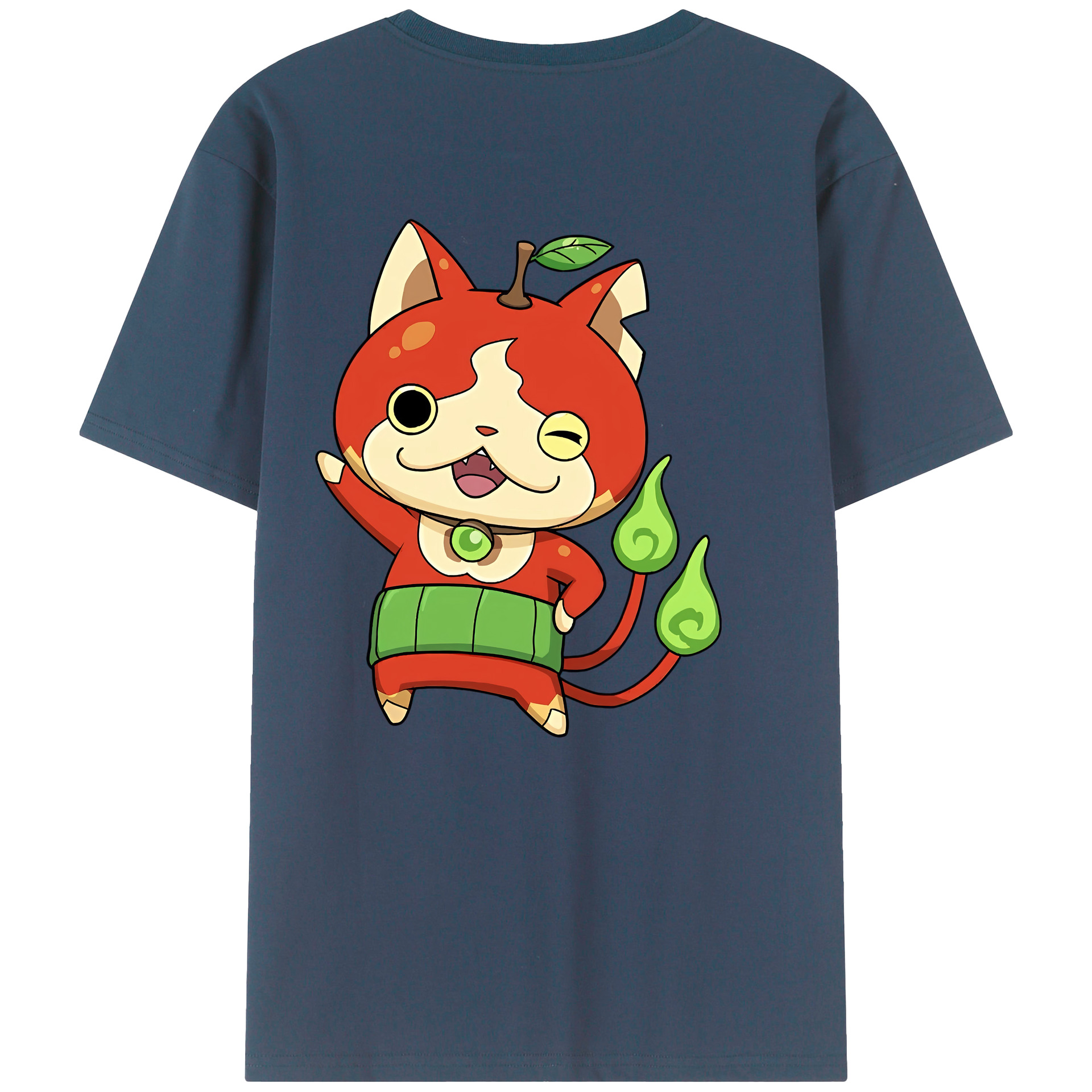 （画像用） 妖怪ウォッチ Yo-kai Watch 綿100％ メンズ半袖Tシャツ（バックプリント） 通気性