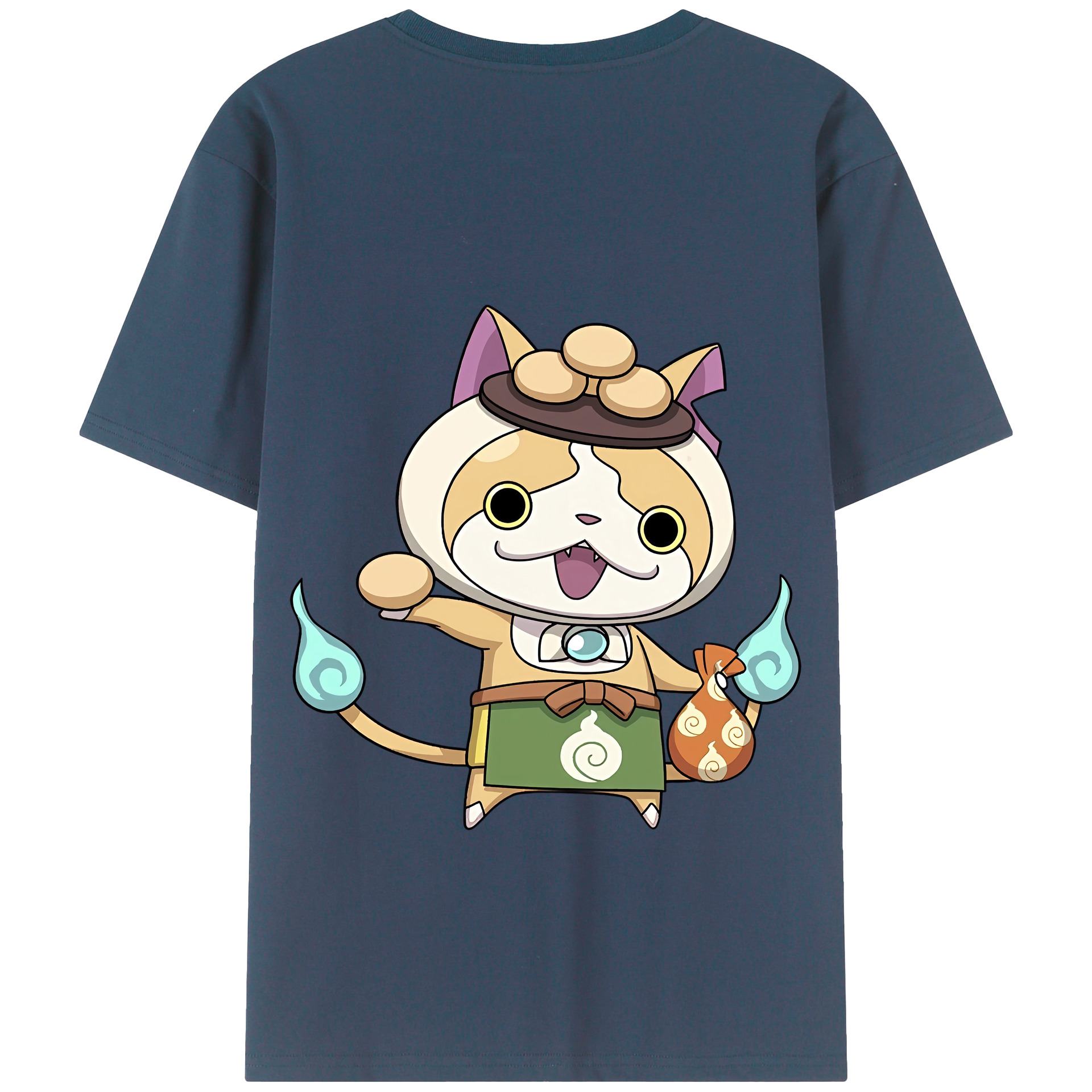 （画像用） 妖怪ウォッチ Yo-kai Watch 綿100％ メンズ半袖Tシャツ（バックプリント） 通気性