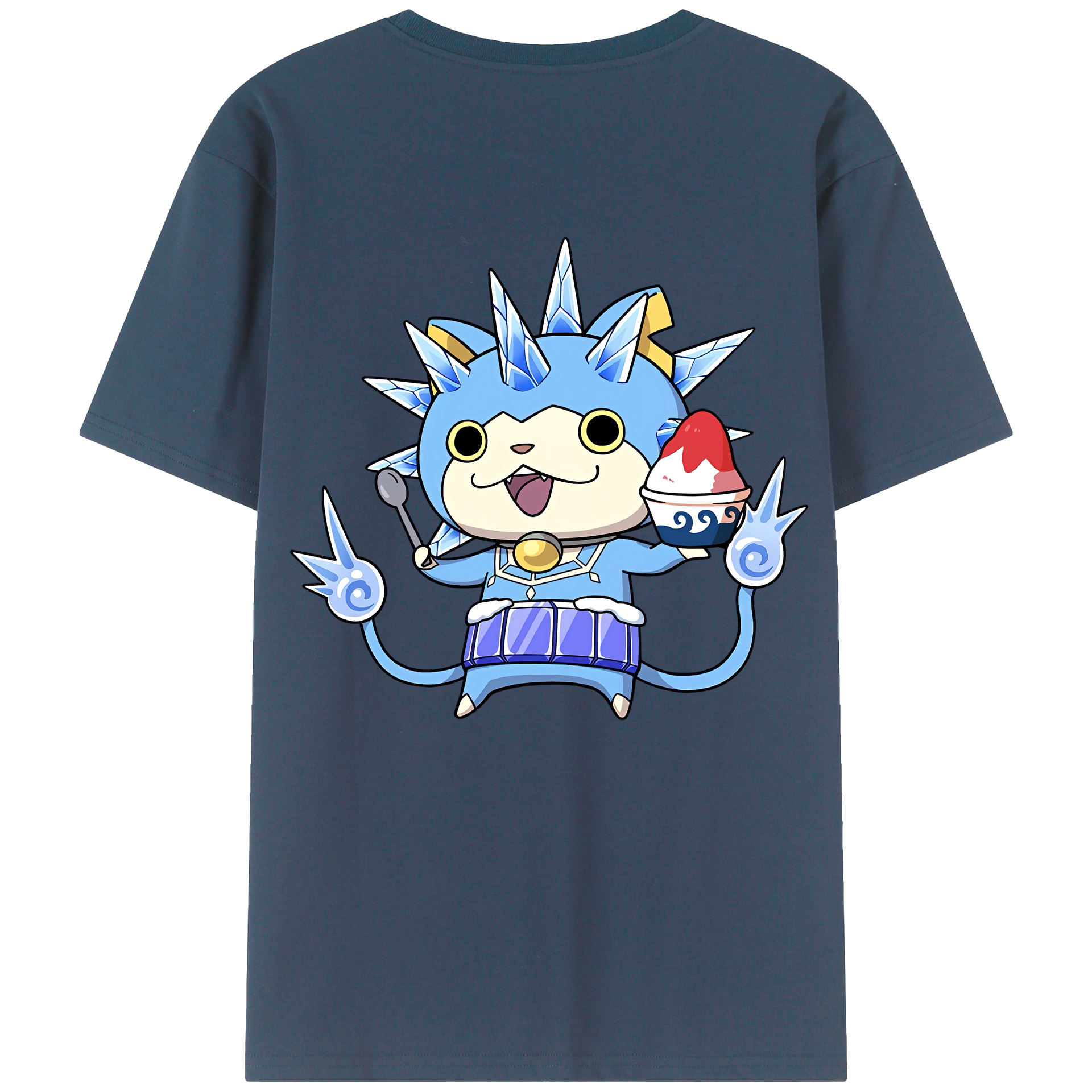 （画像用） 妖怪ウォッチ Yo-kai Watch 綿100％ メンズ半袖Tシャツ（バックプリント） 通気性