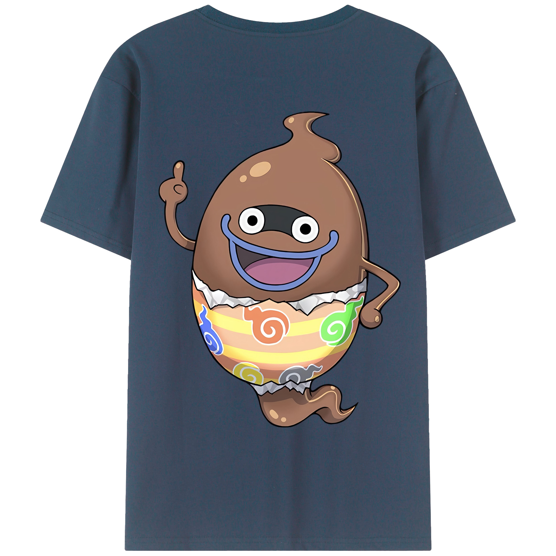 （画像用） 妖怪ウォッチ Yo-kai Watch 綿100％ メンズ半袖Tシャツ（バックプリント） 通気性