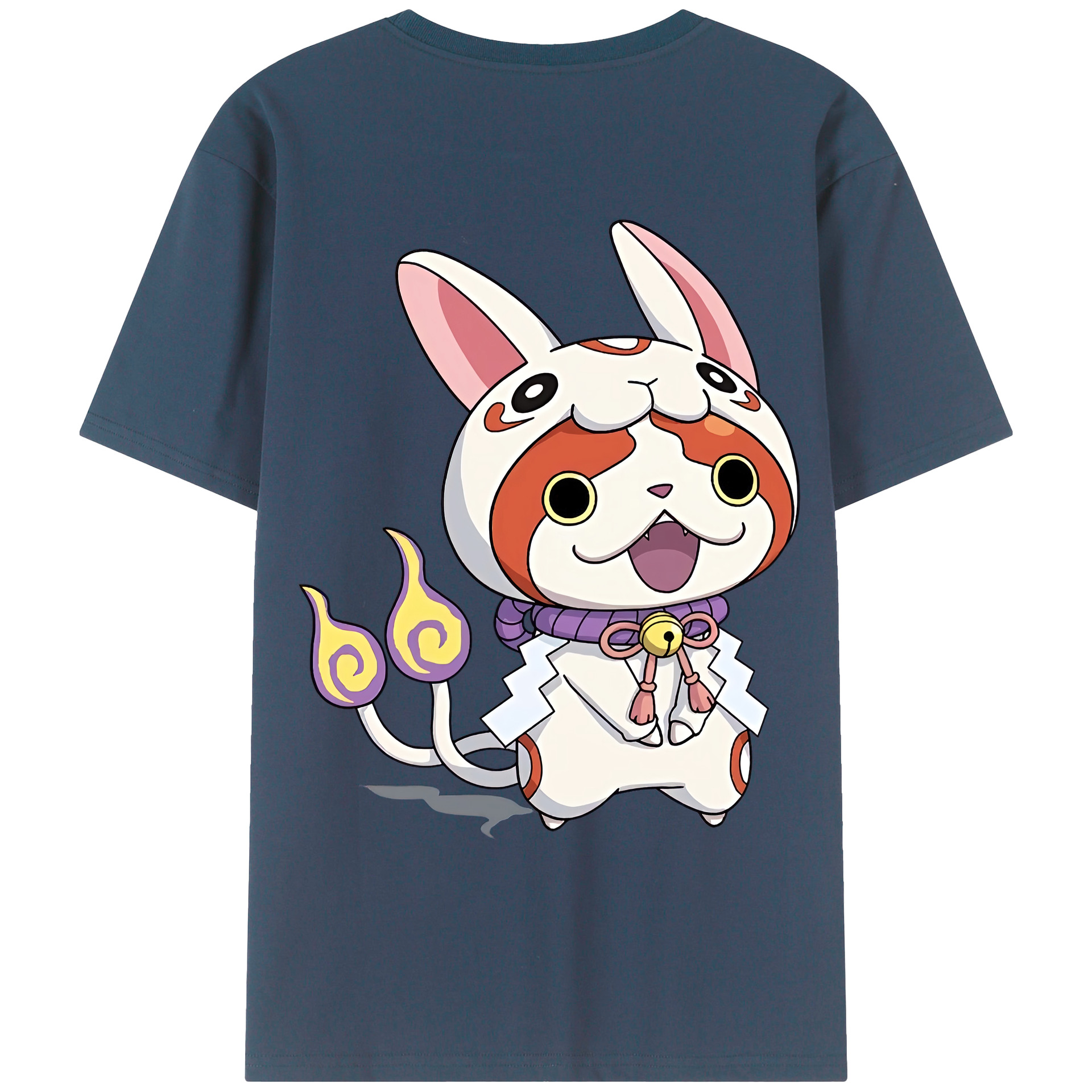 （画像用） 妖怪ウォッチ Yo-kai Watch 綿100％ メンズ半袖Tシャツ（バックプリント） 通気性