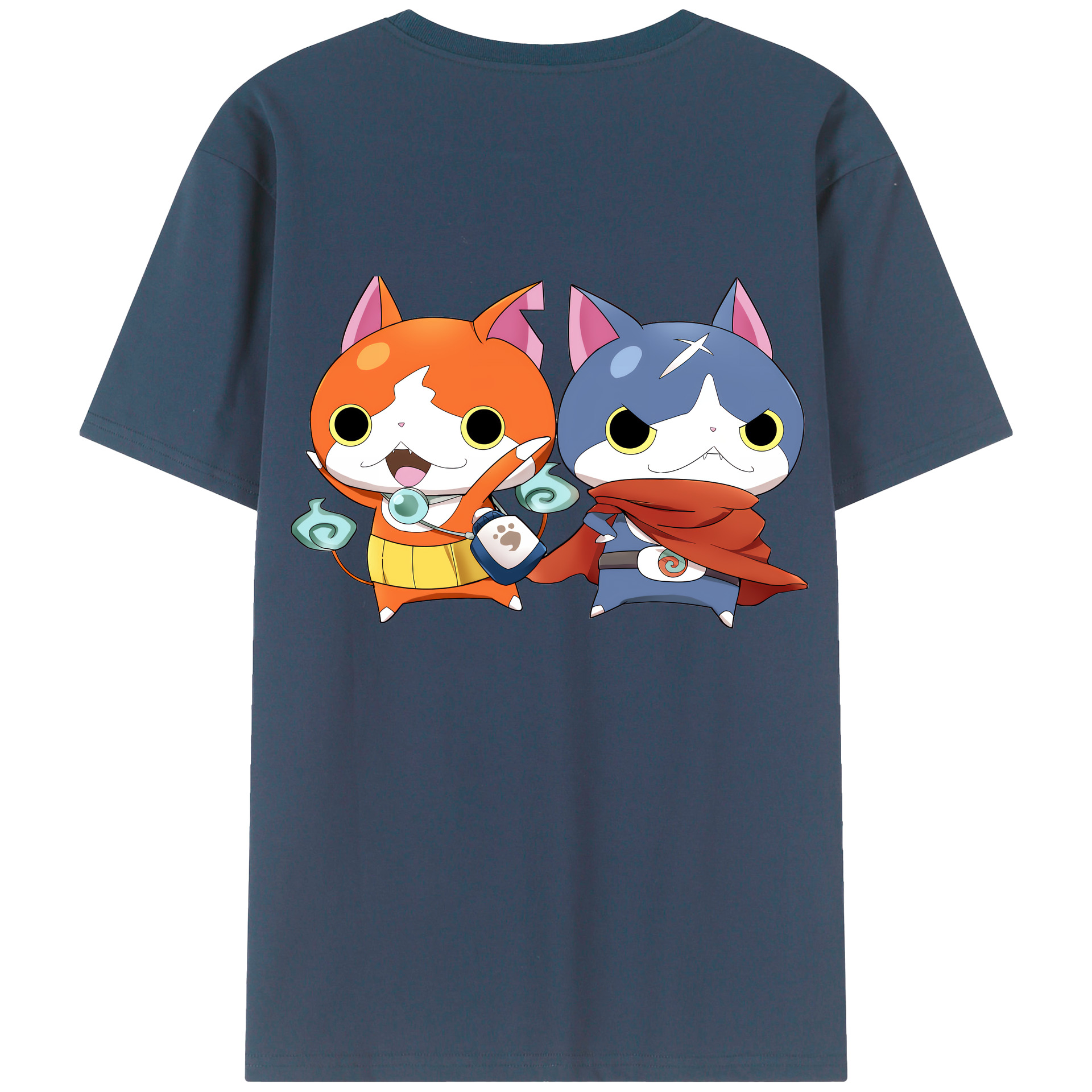 （画像用） 妖怪ウォッチ Yo-kai Watch 綿100％ メンズ半袖Tシャツ（バックプリント） 通気性