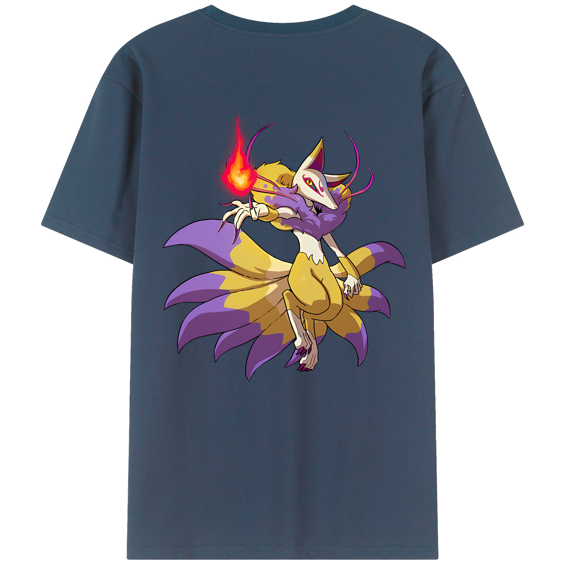 （画像用） 妖怪ウォッチ Yo-kai Watch 綿100％ メンズ半袖Tシャツ（バックプリント） 通気性