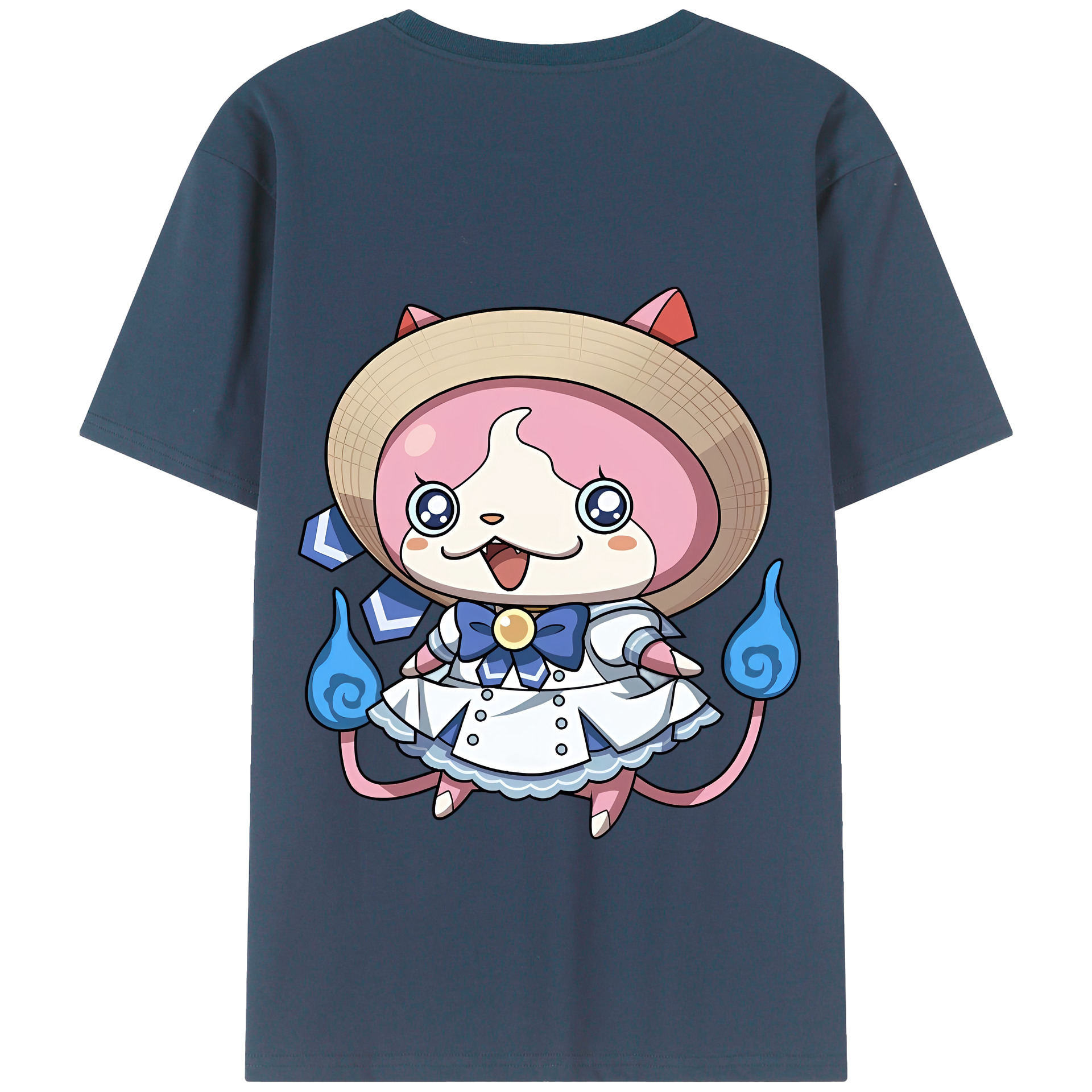 （画像用） 妖怪ウォッチ Yo-kai Watch 綿100％ メンズ半袖Tシャツ（バックプリント） 通気性