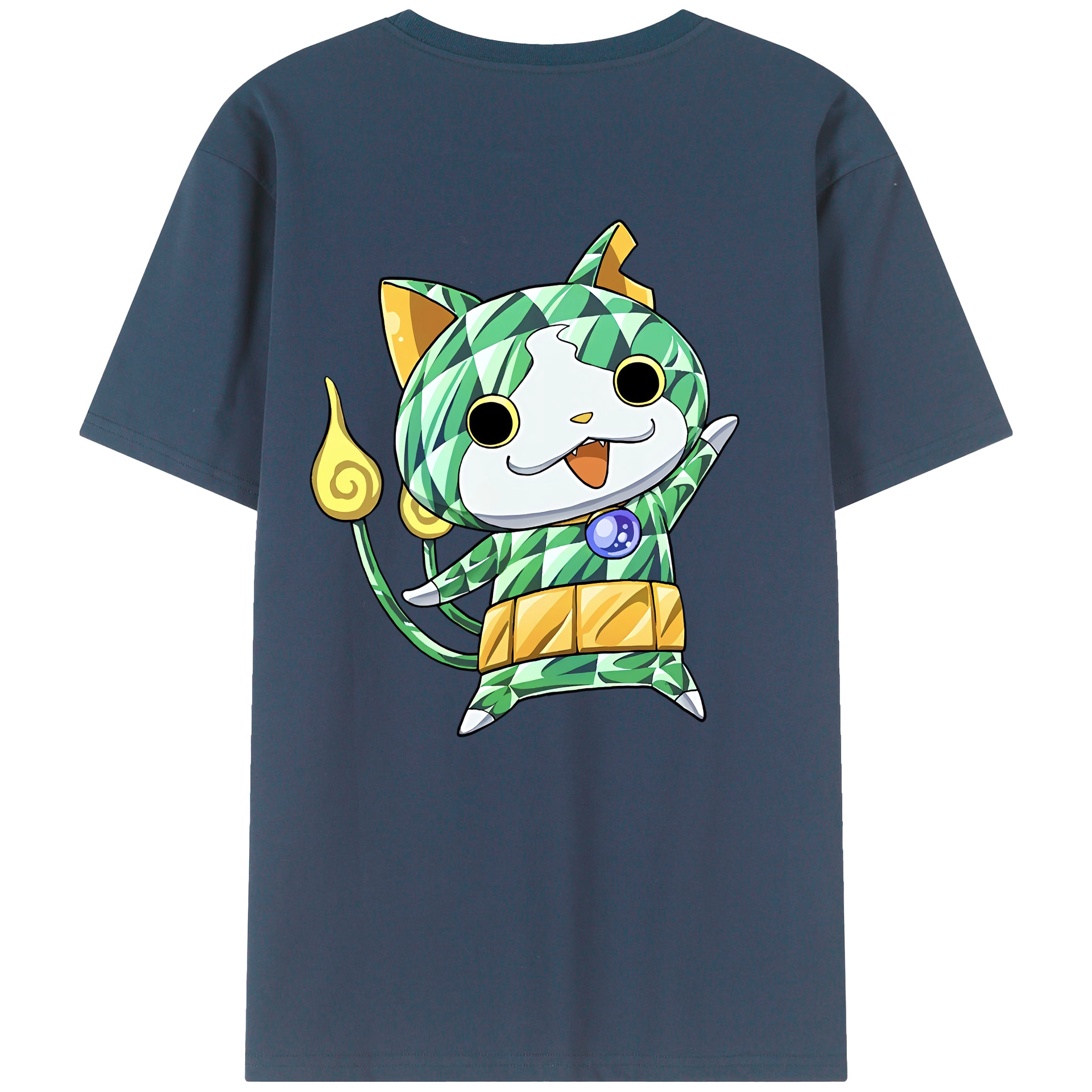 （画像用） 妖怪ウォッチ Yo-kai Watch 綿100％ メンズ半袖Tシャツ（バックプリント） 通気性