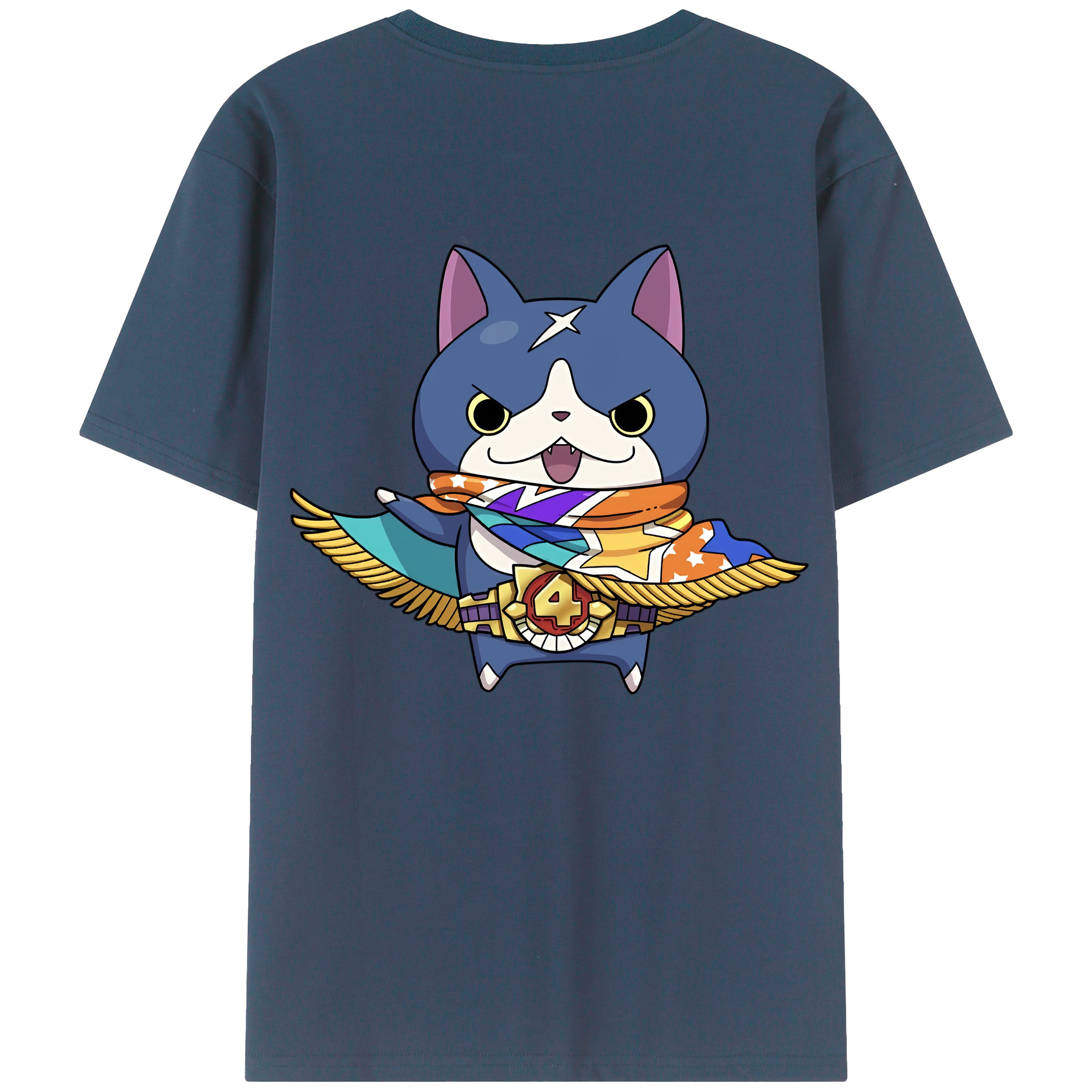（画像用） 妖怪ウォッチ Yo-kai Watch 綿100％ メンズ半袖Tシャツ（バックプリント） 通気性