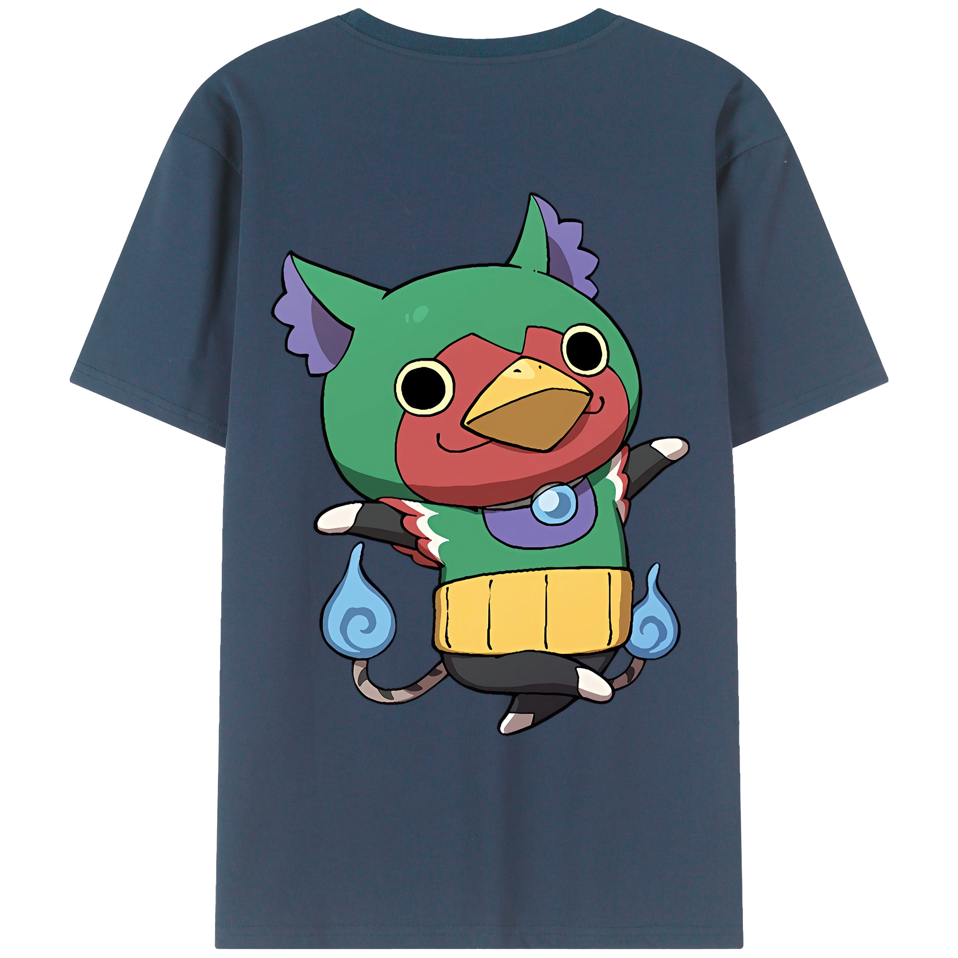 （画像用） 妖怪ウォッチ Yo-kai Watch 綿100％ メンズ半袖Tシャツ（バックプリント） 通気性