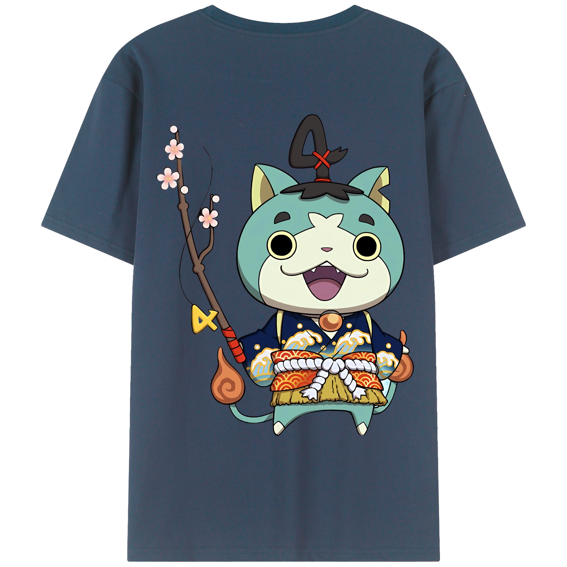 （画像用） 妖怪ウォッチ Yo-kai Watch 綿100％ メンズ半袖Tシャツ（バックプリント） 通気性