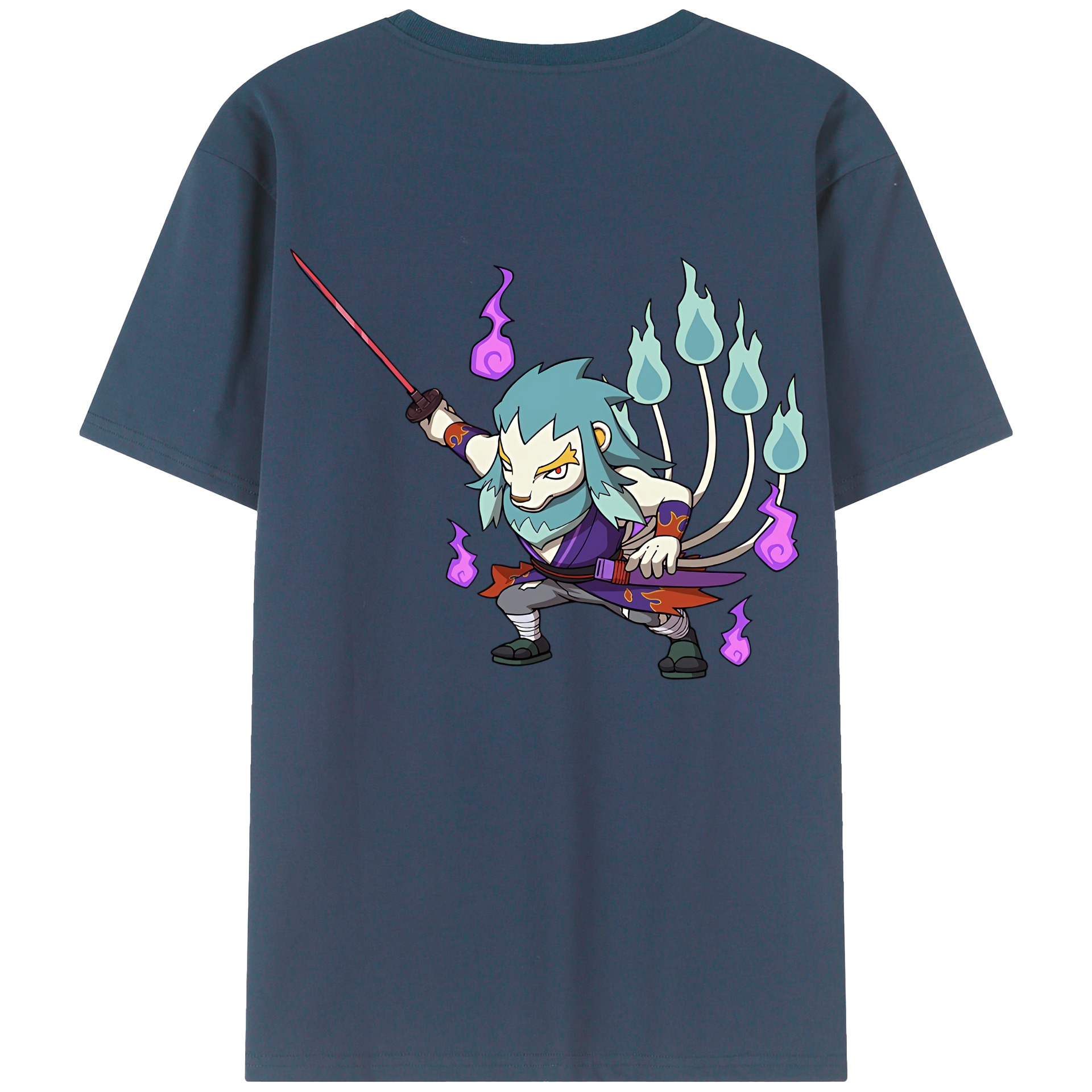 （画像用） 妖怪ウォッチ Yo-kai Watch 綿100％ メンズ半袖Tシャツ（バックプリント） 通気性