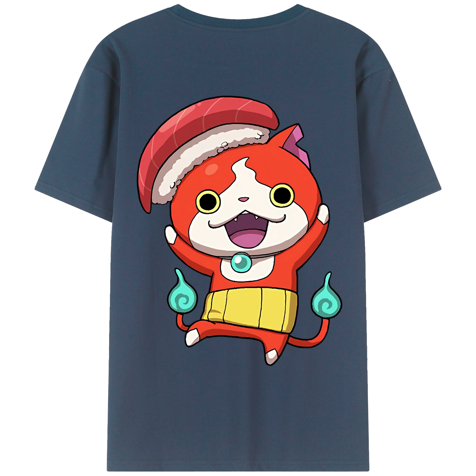 （画像用） 妖怪ウォッチ Yo-kai Watch 綿100％ メンズ半袖Tシャツ（バックプリント） 通気性