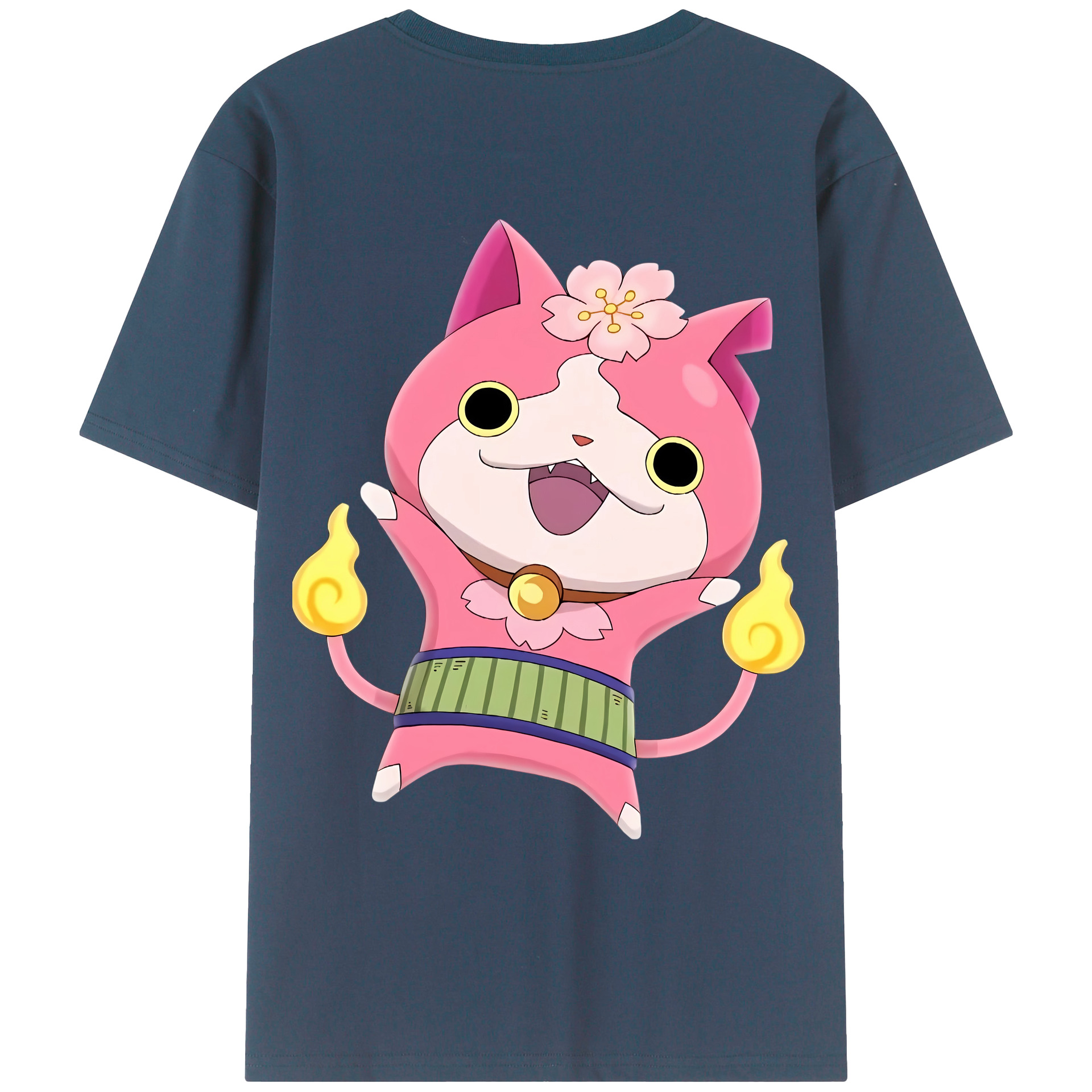 （画像用） 妖怪ウォッチ Yo-kai Watch 綿100％ メンズ半袖Tシャツ（バックプリント） 通気性