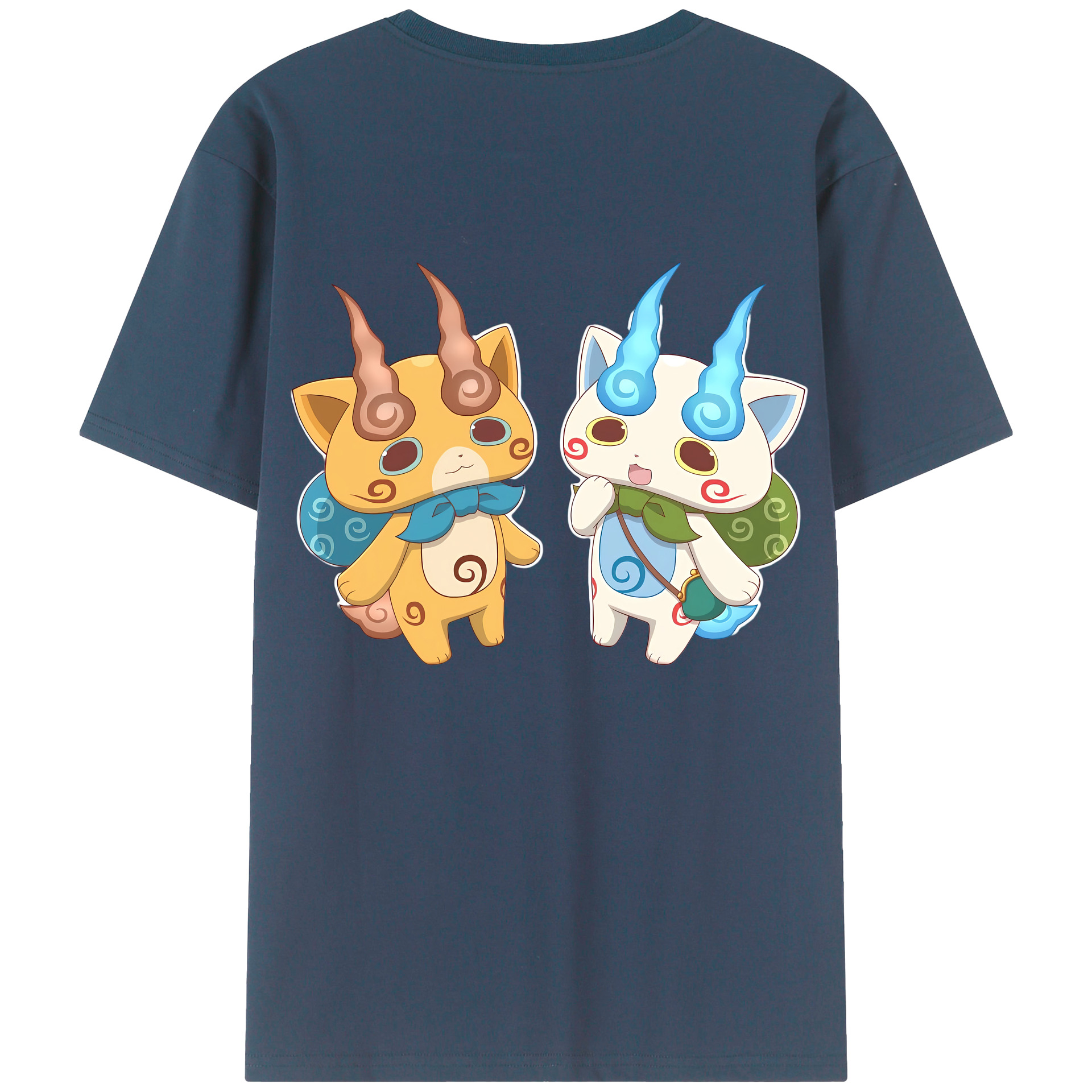 （画像用） 妖怪ウォッチ Yo-kai Watch 綿100％ メンズ半袖Tシャツ（バックプリント） 通気性