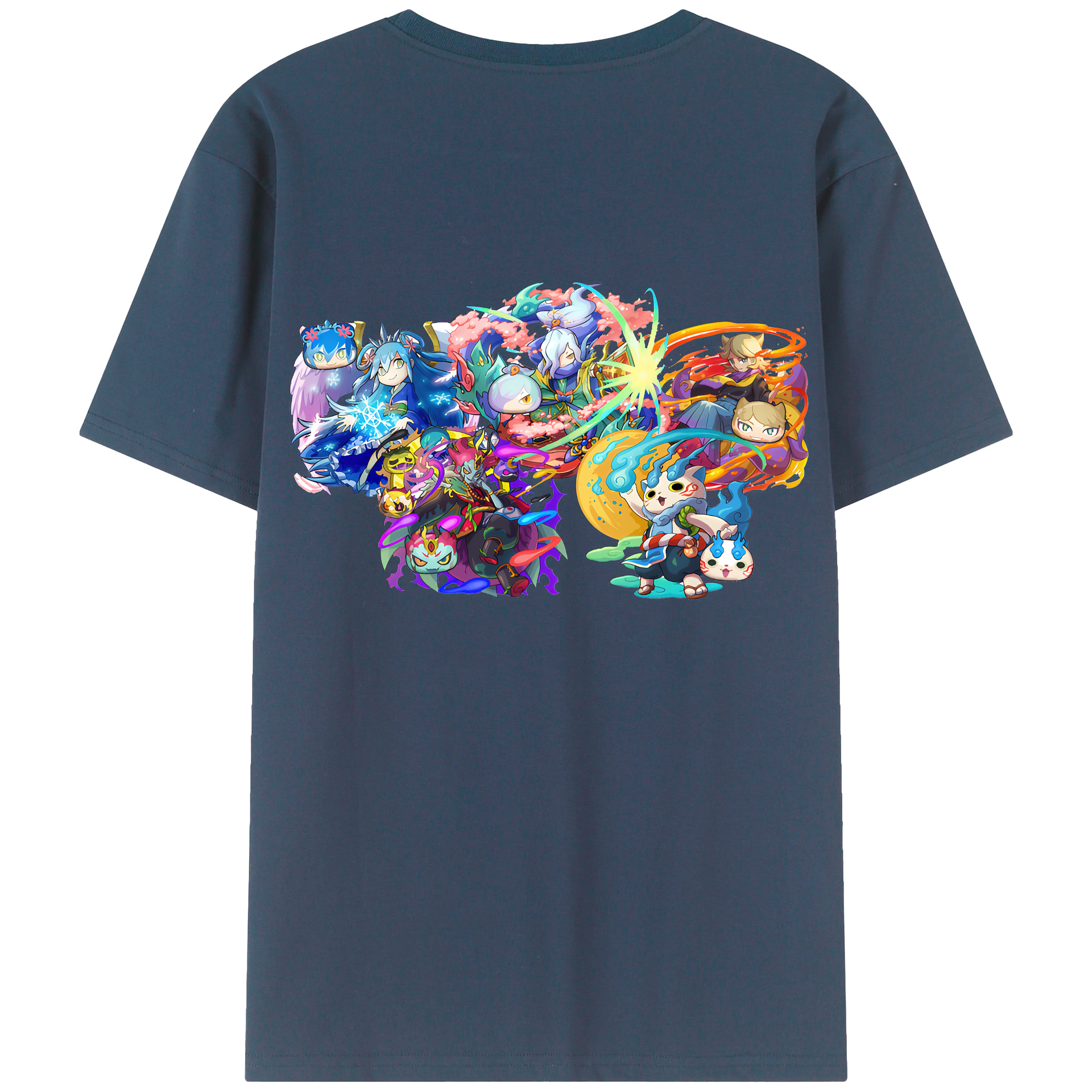 （画像用） 妖怪ウォッチ Yo-kai Watch 綿100％ メンズ半袖Tシャツ（バックプリント） 通気性