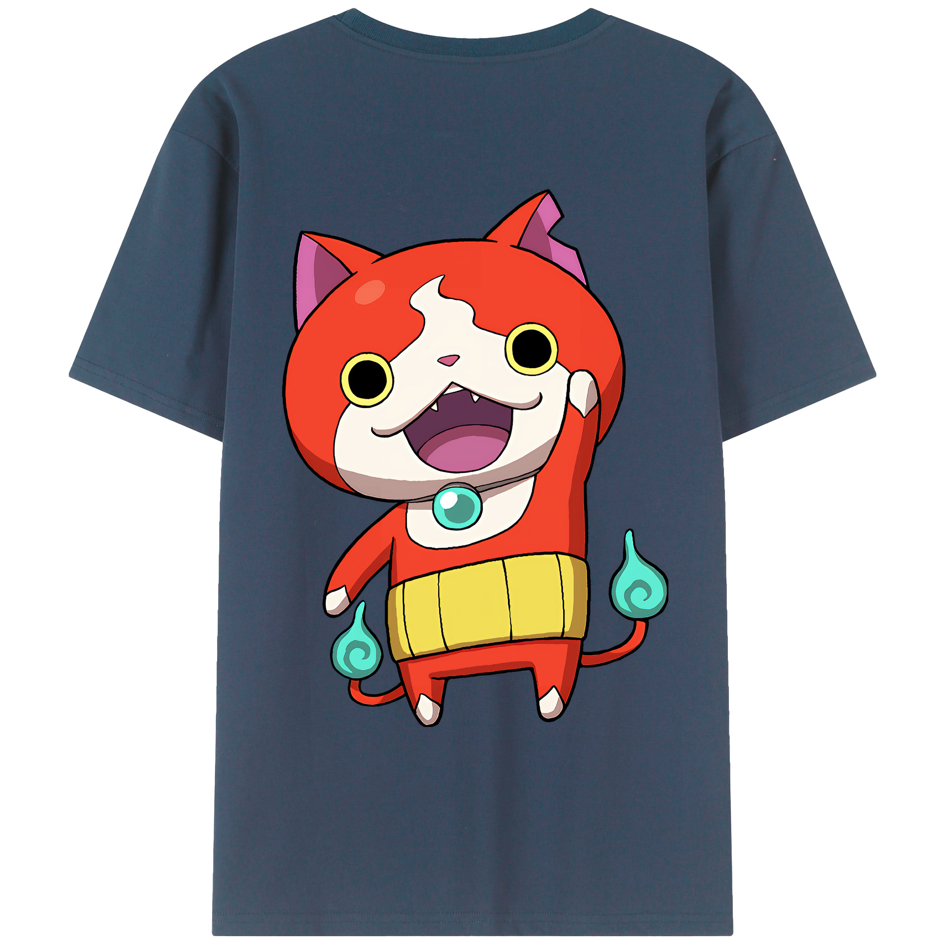 （画像用） 妖怪ウォッチ Yo-kai Watch 綿100％ メンズ半袖Tシャツ（バックプリント） 通気性