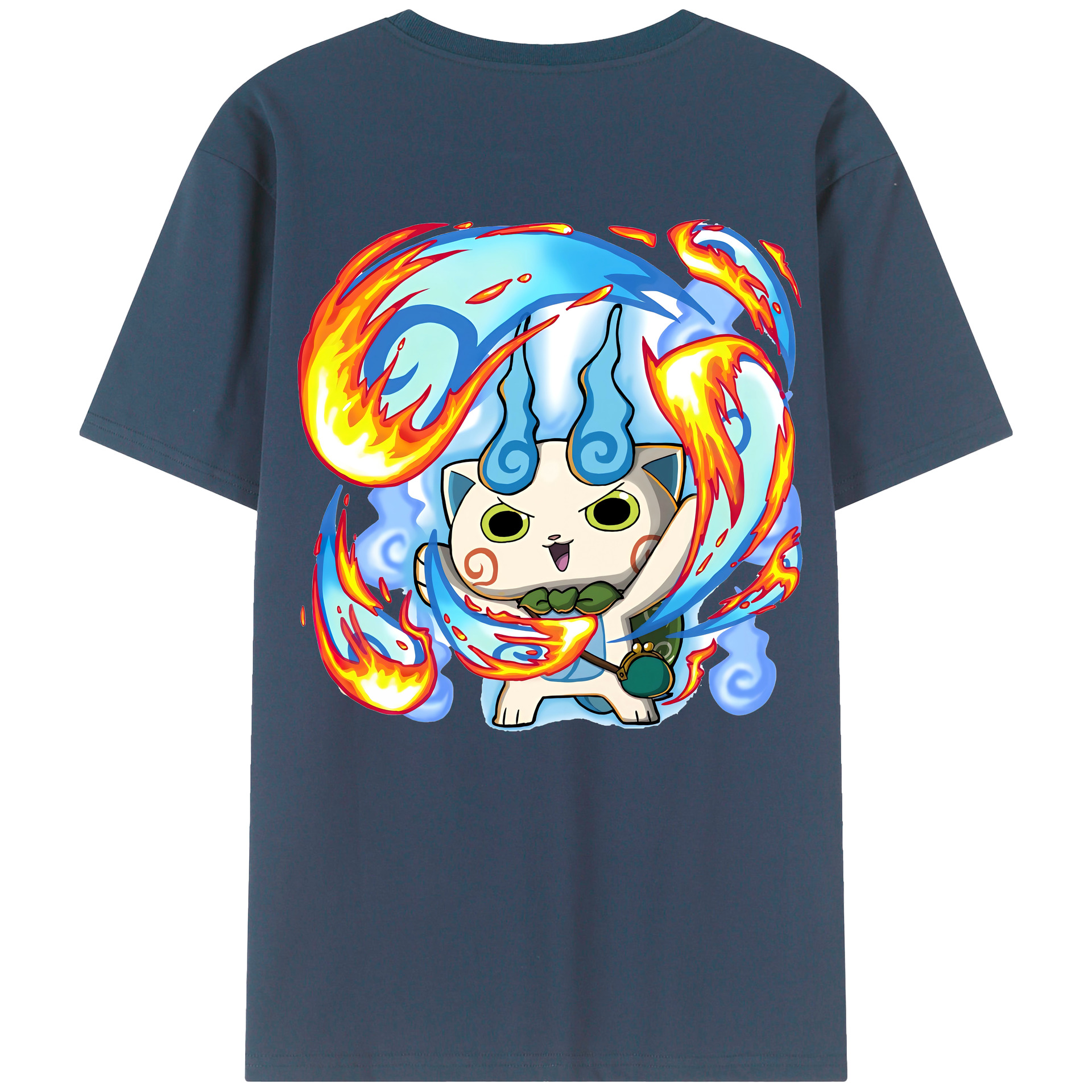 （画像用） 妖怪ウォッチ Yo-kai Watch 綿100％ メンズ半袖Tシャツ（バックプリント） 通気性
