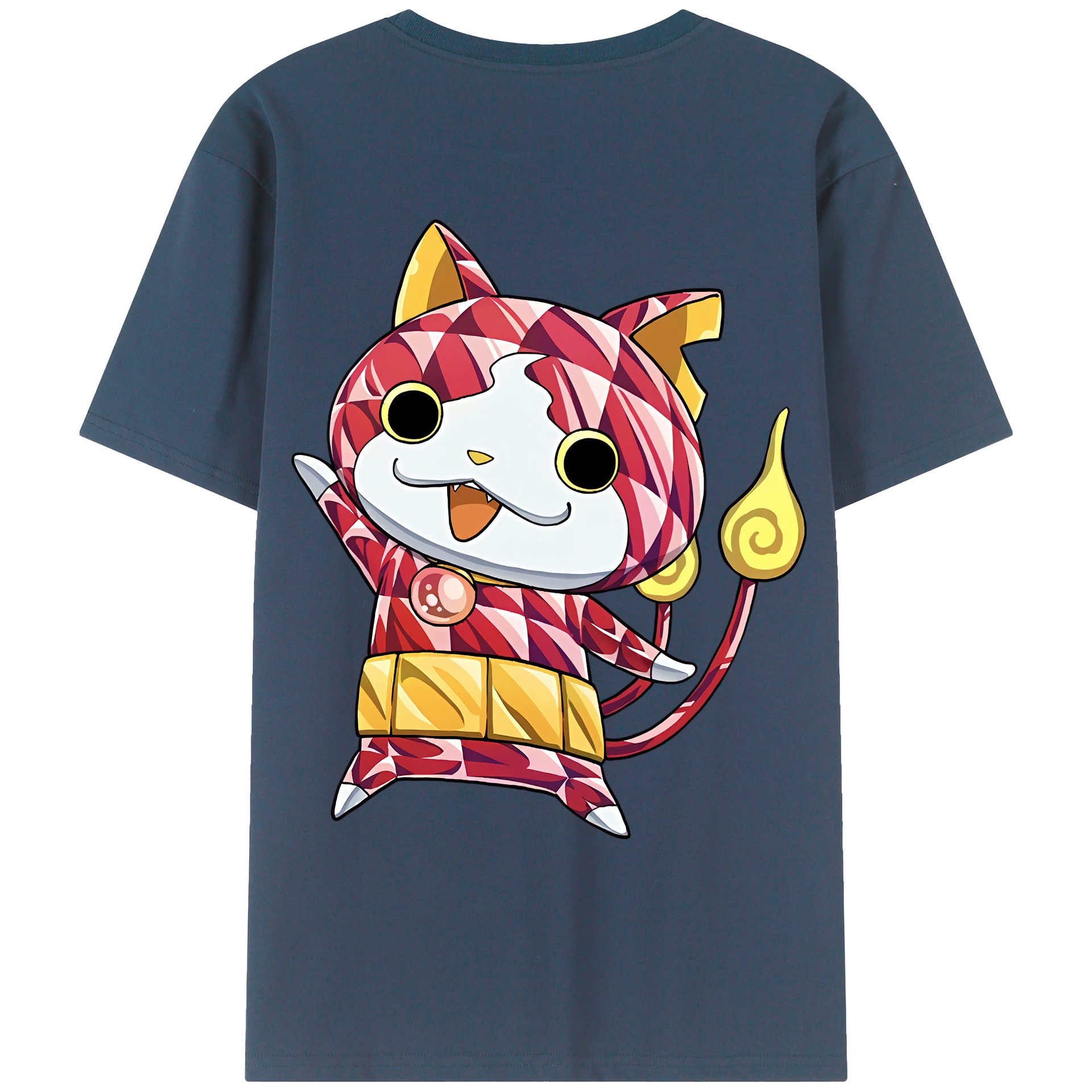 （画像用） 妖怪ウォッチ Yo-kai Watch 綿100％ メンズ半袖Tシャツ（バックプリント） 通気性