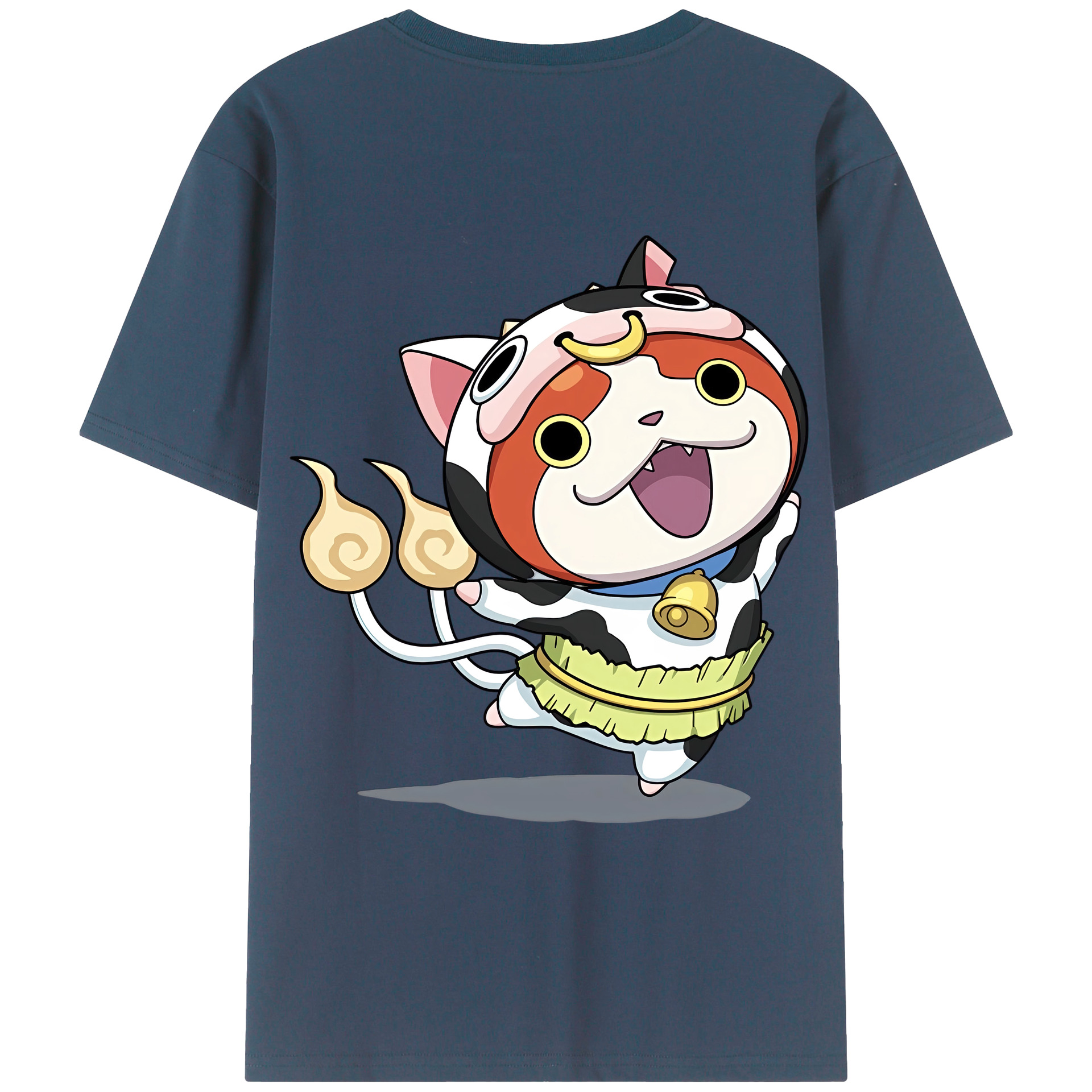 （画像用） 妖怪ウォッチ Yo-kai Watch 綿100％ メンズ半袖Tシャツ（バックプリント） 通気性