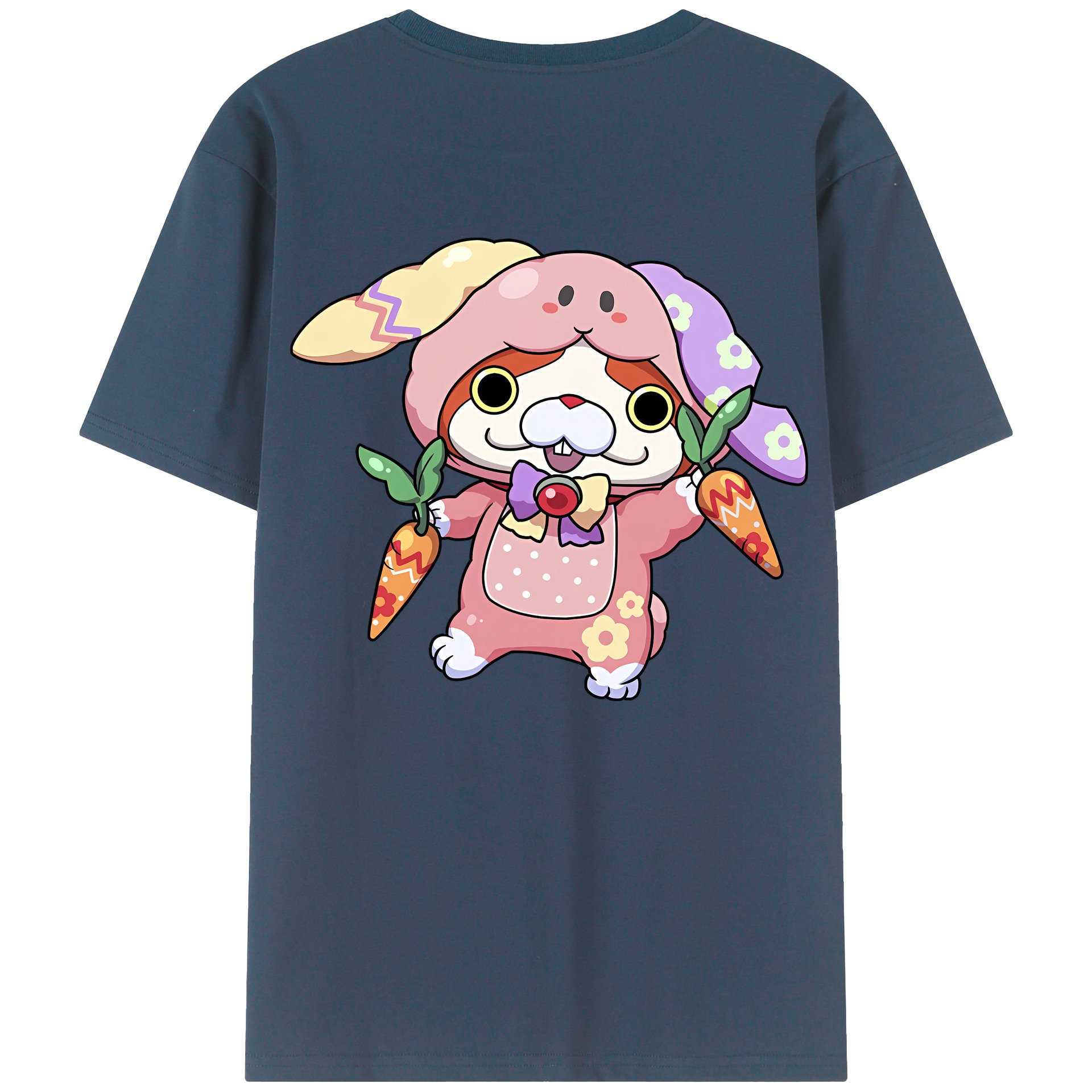 （画像用） 妖怪ウォッチ Yo-kai Watch 綿100％ メンズ半袖Tシャツ（バックプリント） 通気性
