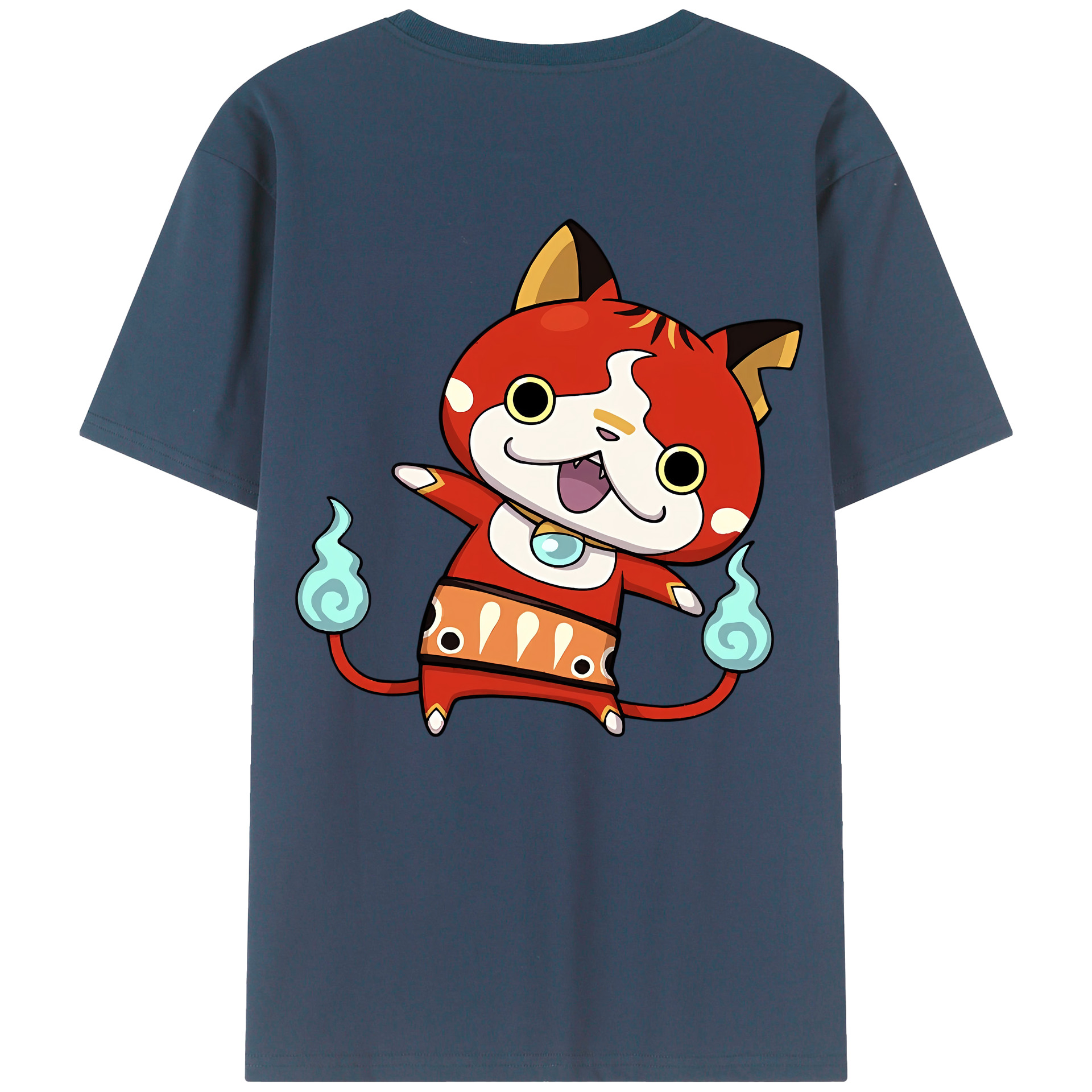 （画像用） 妖怪ウォッチ Yo-kai Watch 綿100％ メンズ半袖Tシャツ（バックプリント） 通気性