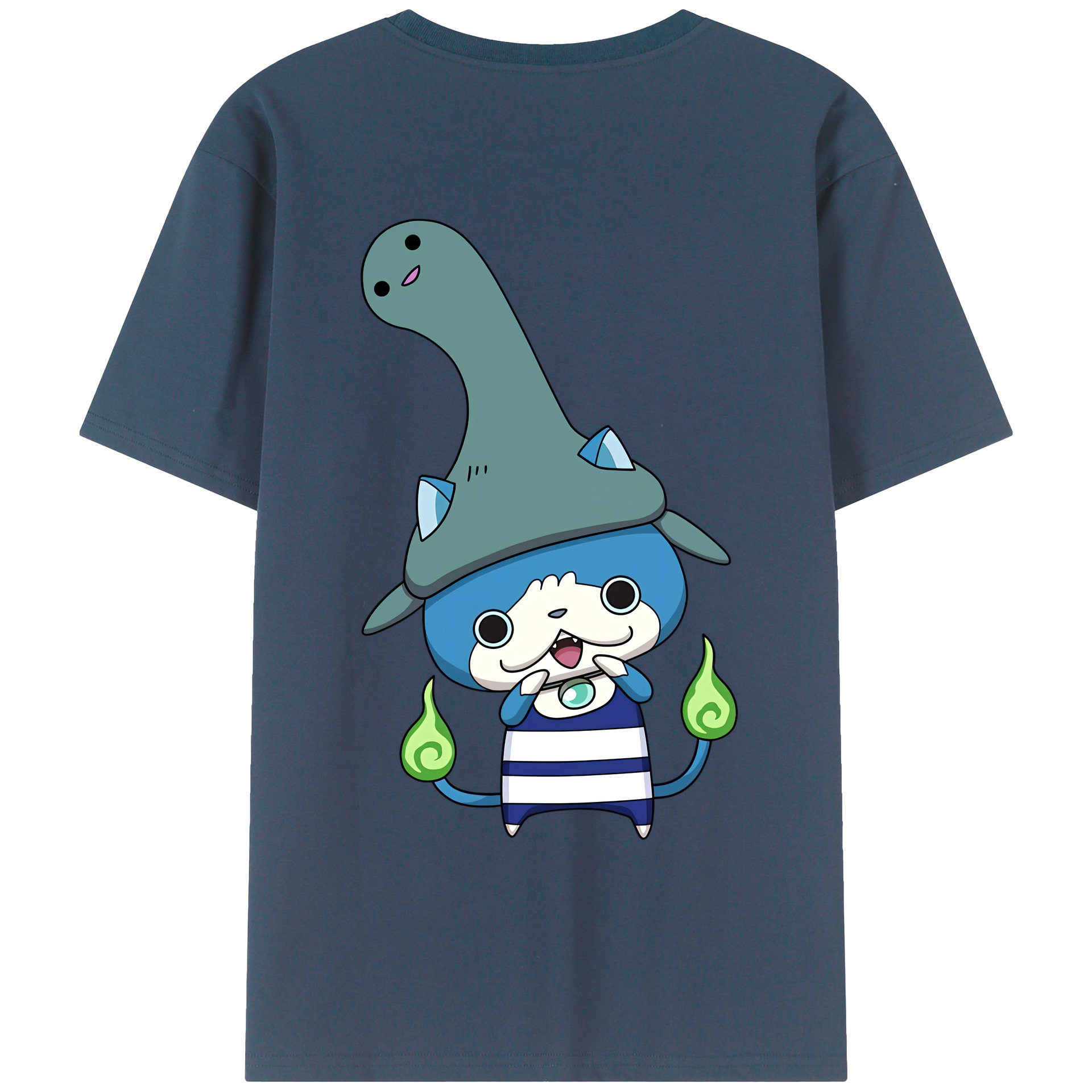 （画像用） 妖怪ウォッチ Yo-kai Watch 綿100％ メンズ半袖Tシャツ（バックプリント） 通気性