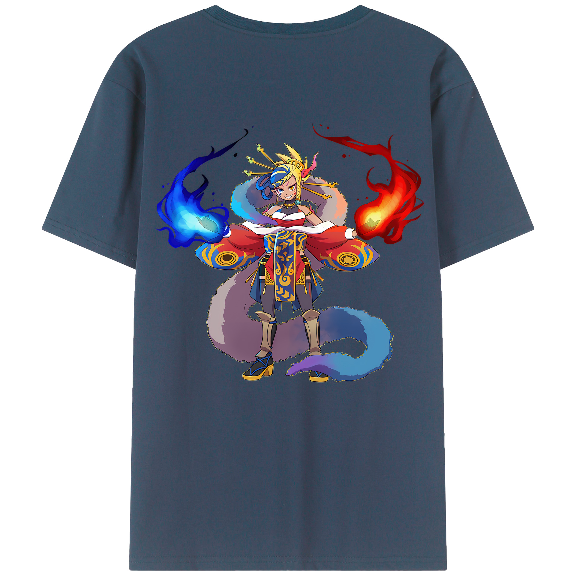 （画像用） 妖怪ウォッチ Yo-kai Watch 綿100％ メンズ半袖Tシャツ（バックプリント） 通気性