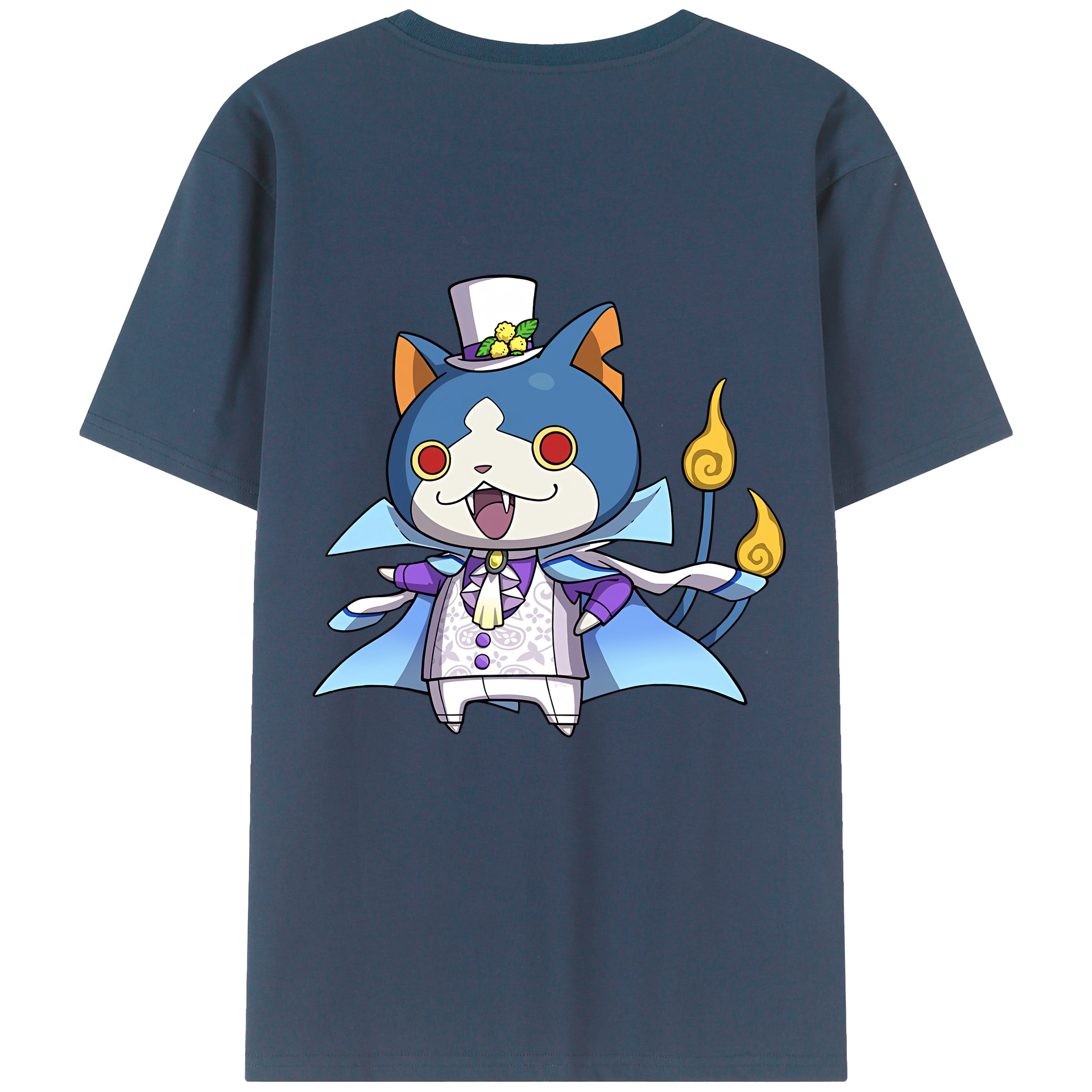 （画像用） 妖怪ウォッチ Yo-kai Watch 綿100％ メンズ半袖Tシャツ（バックプリント） 通気性