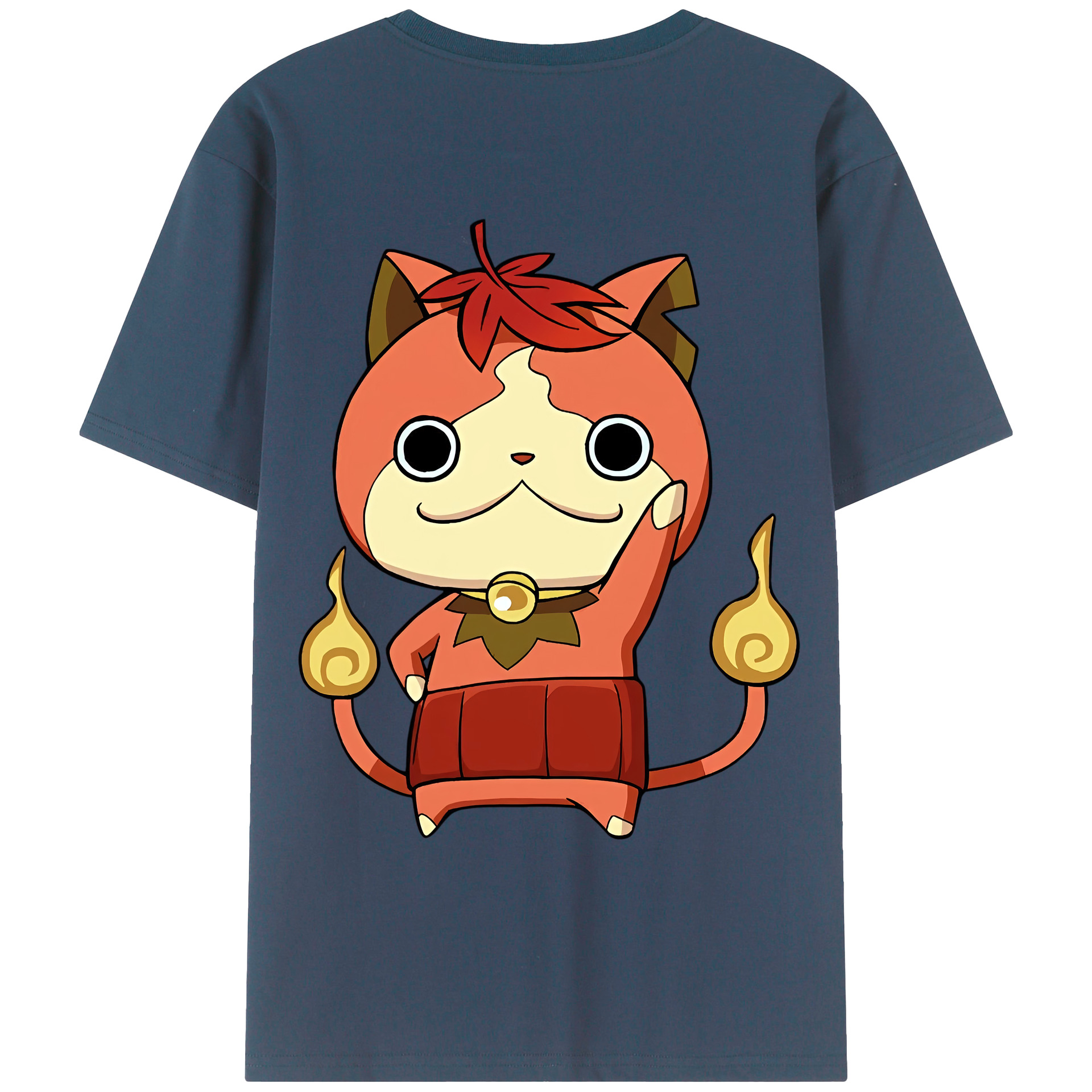 （画像用） 妖怪ウォッチ Yo-kai Watch 綿100％ メンズ半袖Tシャツ（バックプリント） 通気性
