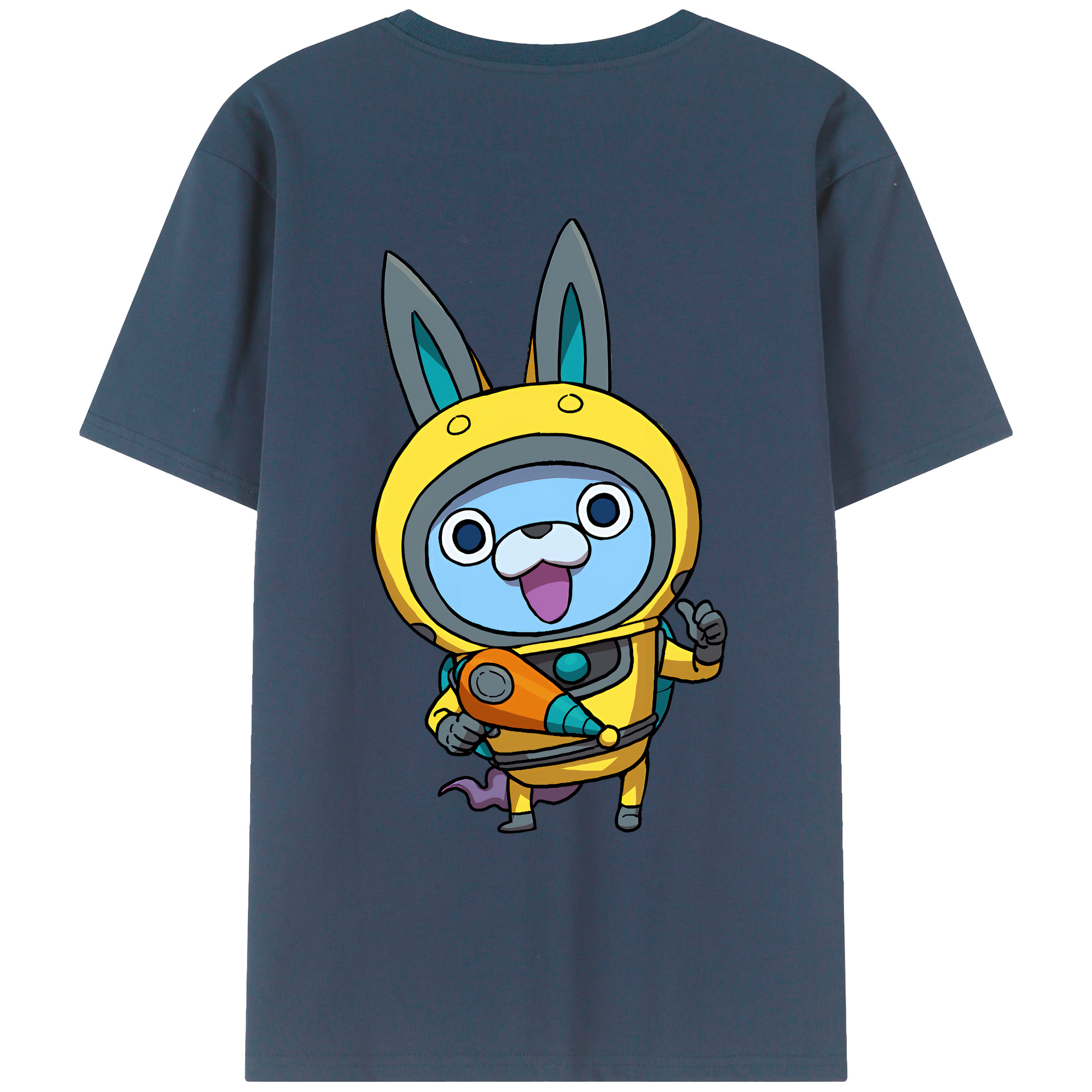 （画像用） 妖怪ウォッチ Yo-kai Watch 綿100％ メンズ半袖Tシャツ（バックプリント） 通気性