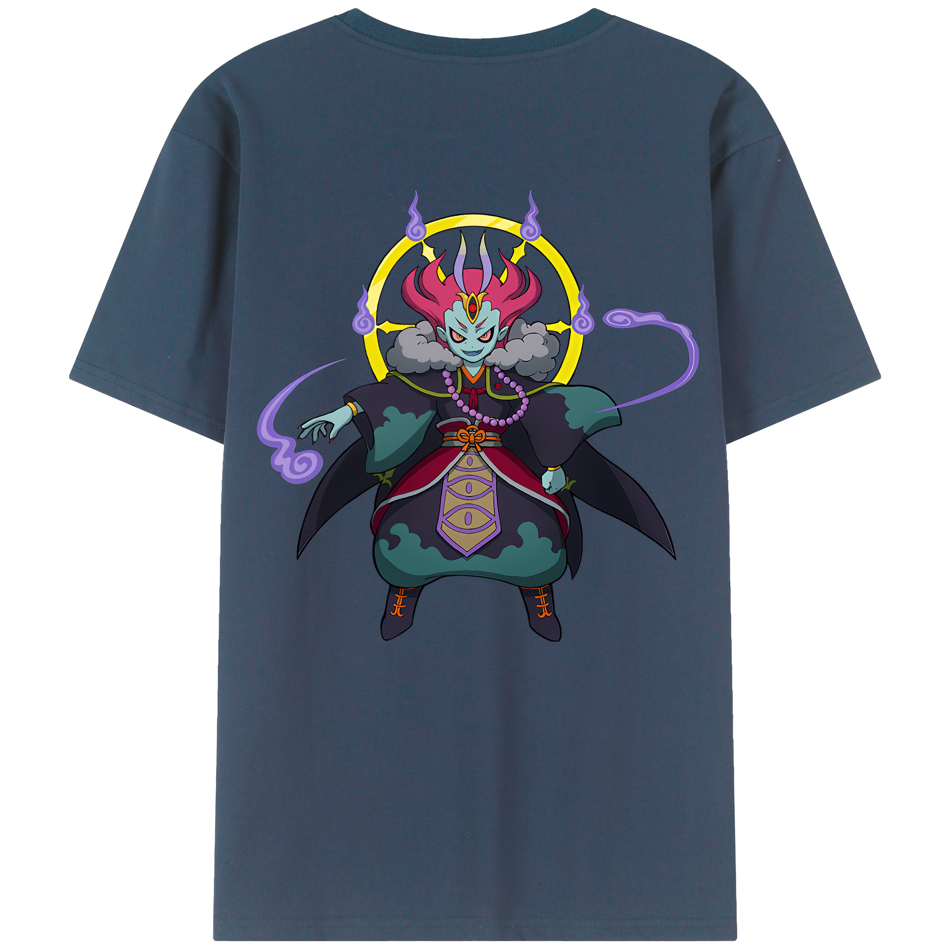 （画像用） 妖怪ウォッチ Yo-kai Watch 綿100％ メンズ半袖Tシャツ（バックプリント） 通気性