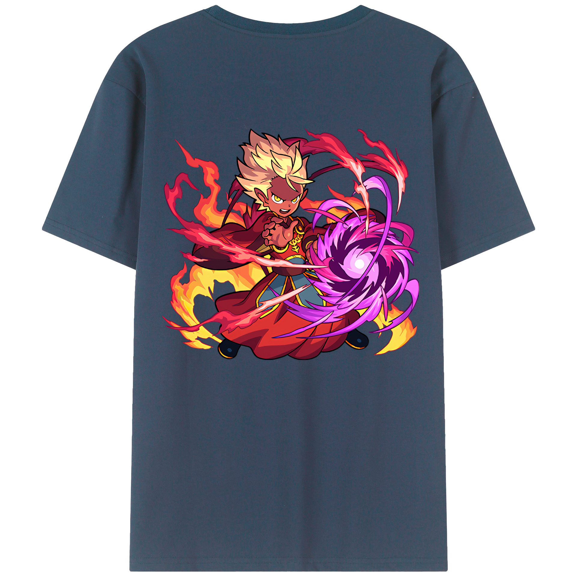 （画像用） 妖怪ウォッチ Yo-kai Watch 綿100％ メンズ半袖Tシャツ（バックプリント） 通気性