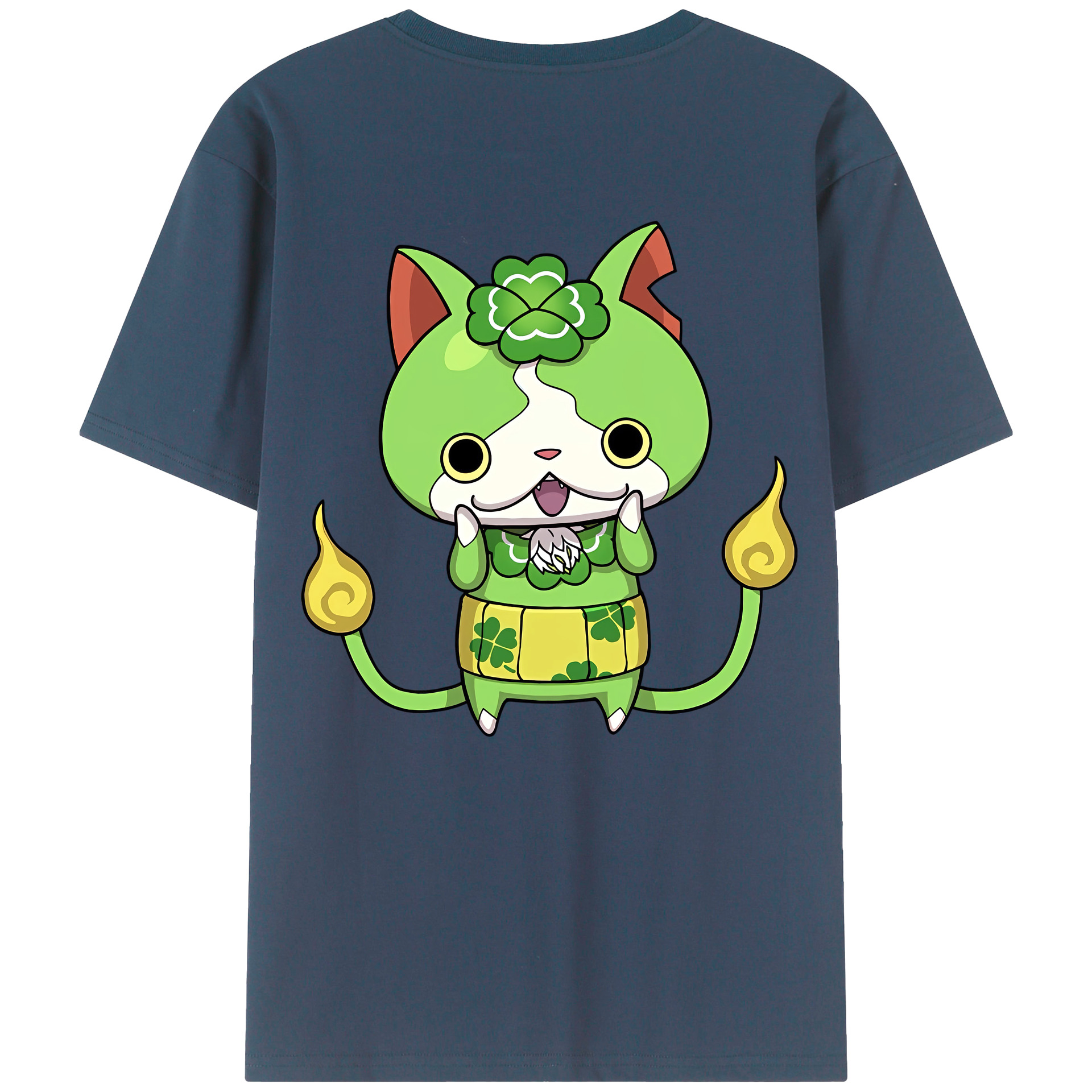 （画像用） 妖怪ウォッチ Yo-kai Watch 綿100％ メンズ半袖Tシャツ（バックプリント） 通気性