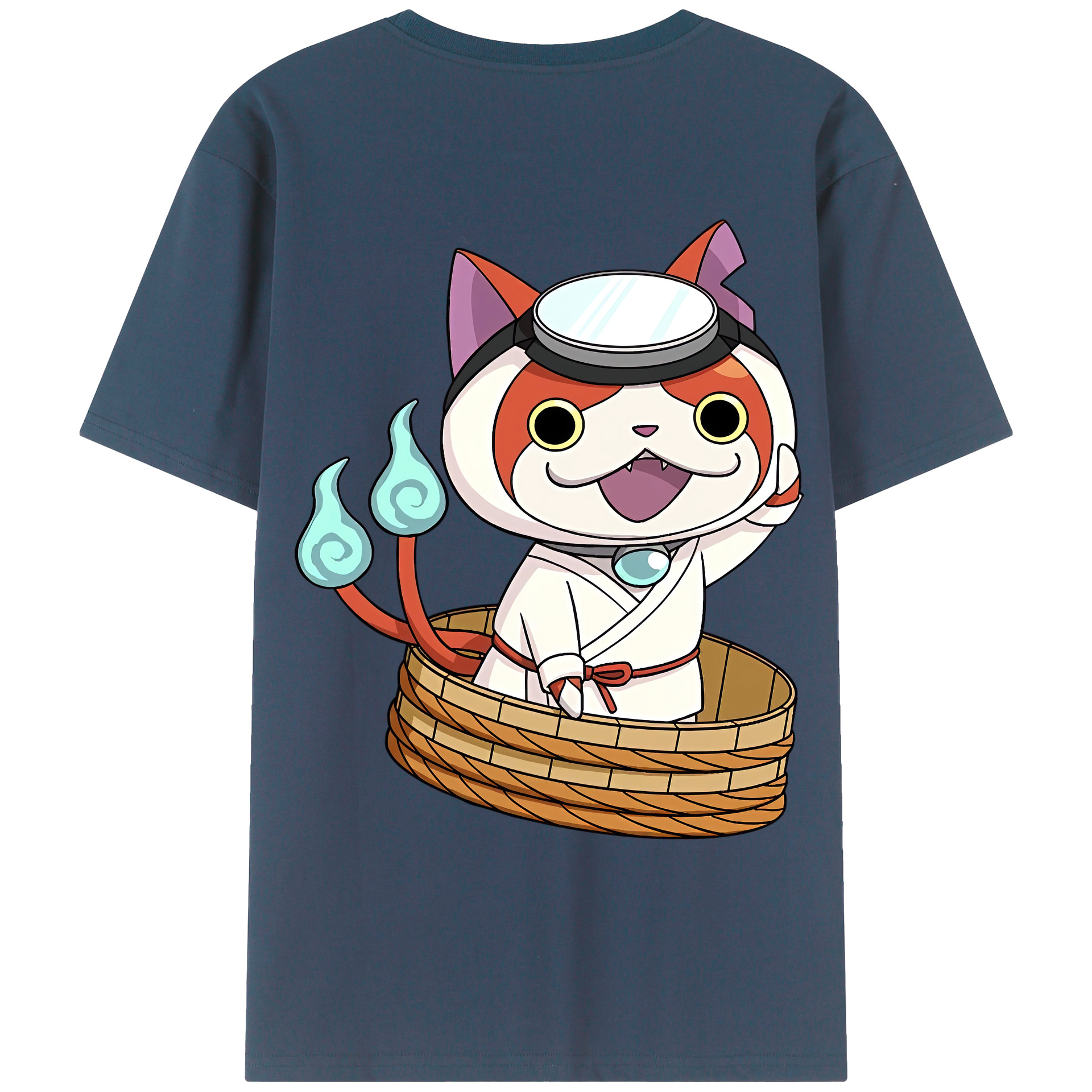 （画像用） 妖怪ウォッチ Yo-kai Watch 綿100％ メンズ半袖Tシャツ（バックプリント） 通気性