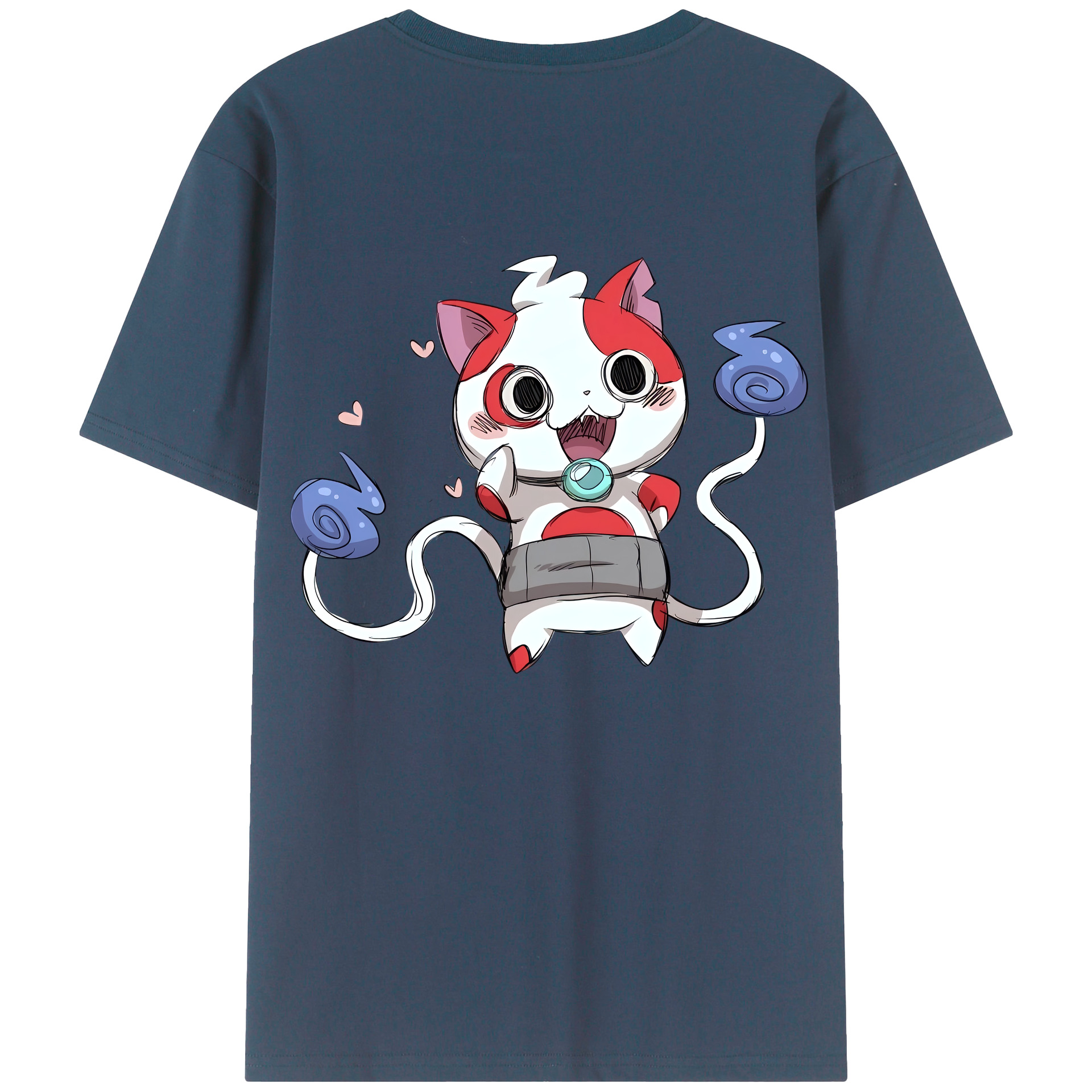 （画像用） 妖怪ウォッチ Yo-kai Watch 綿100％ メンズ半袖Tシャツ（バックプリント） 通気性