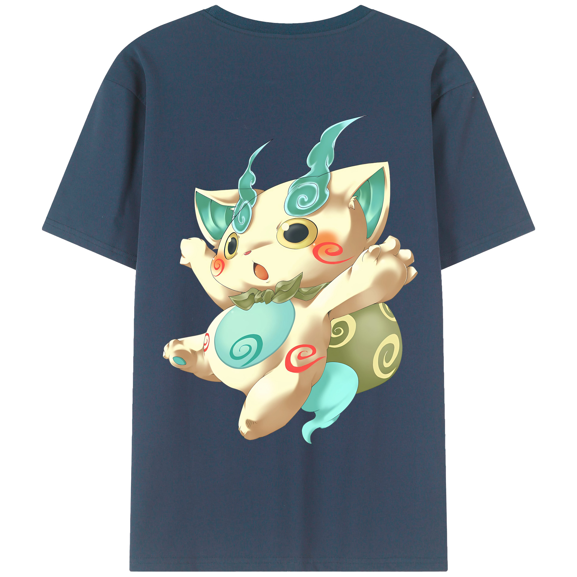 （画像用） 妖怪ウォッチ Yo-kai Watch 綿100％ メンズ半袖Tシャツ（バックプリント） 通気性