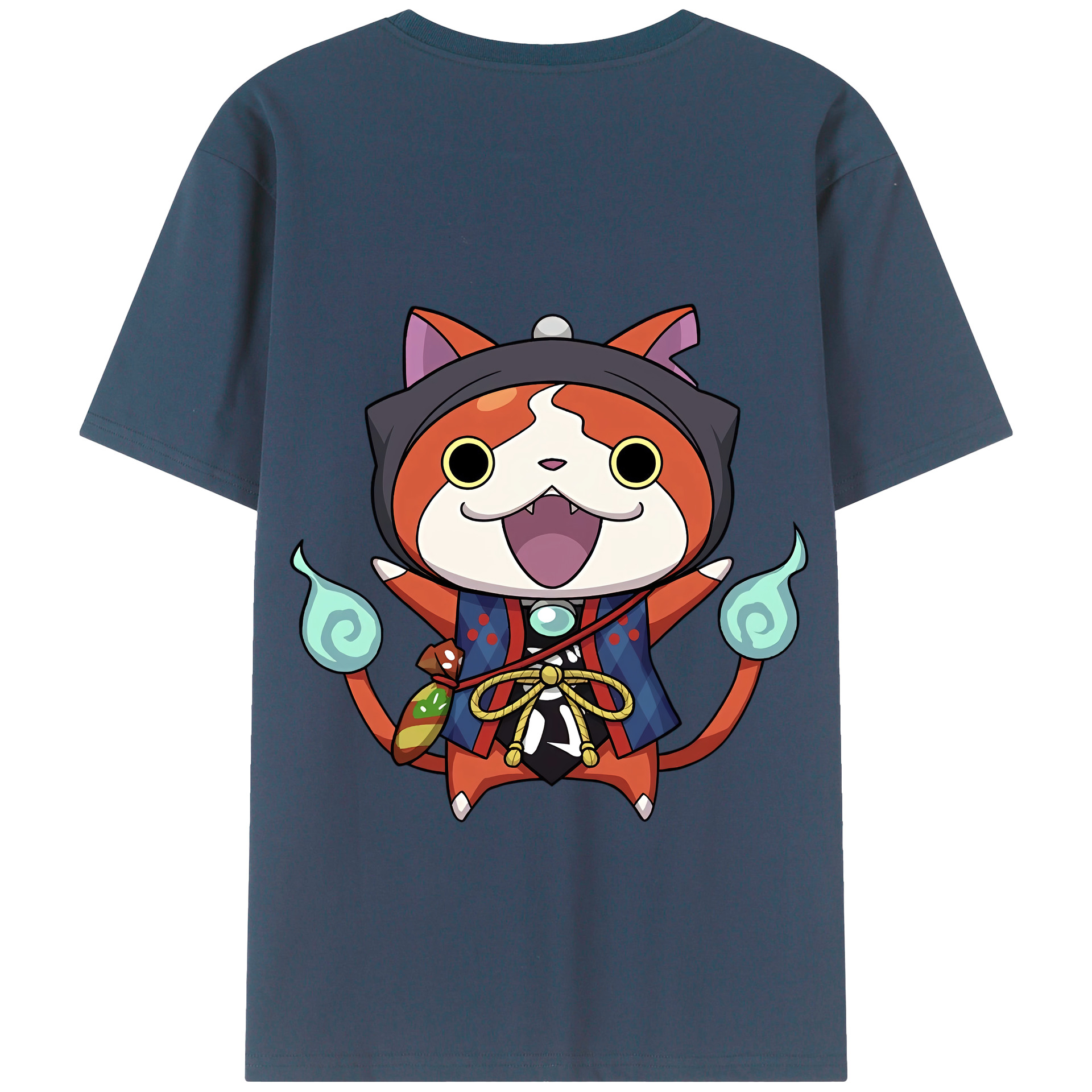 （画像用） 妖怪ウォッチ Yo-kai Watch 綿100％ メンズ半袖Tシャツ（バックプリント） 通気性